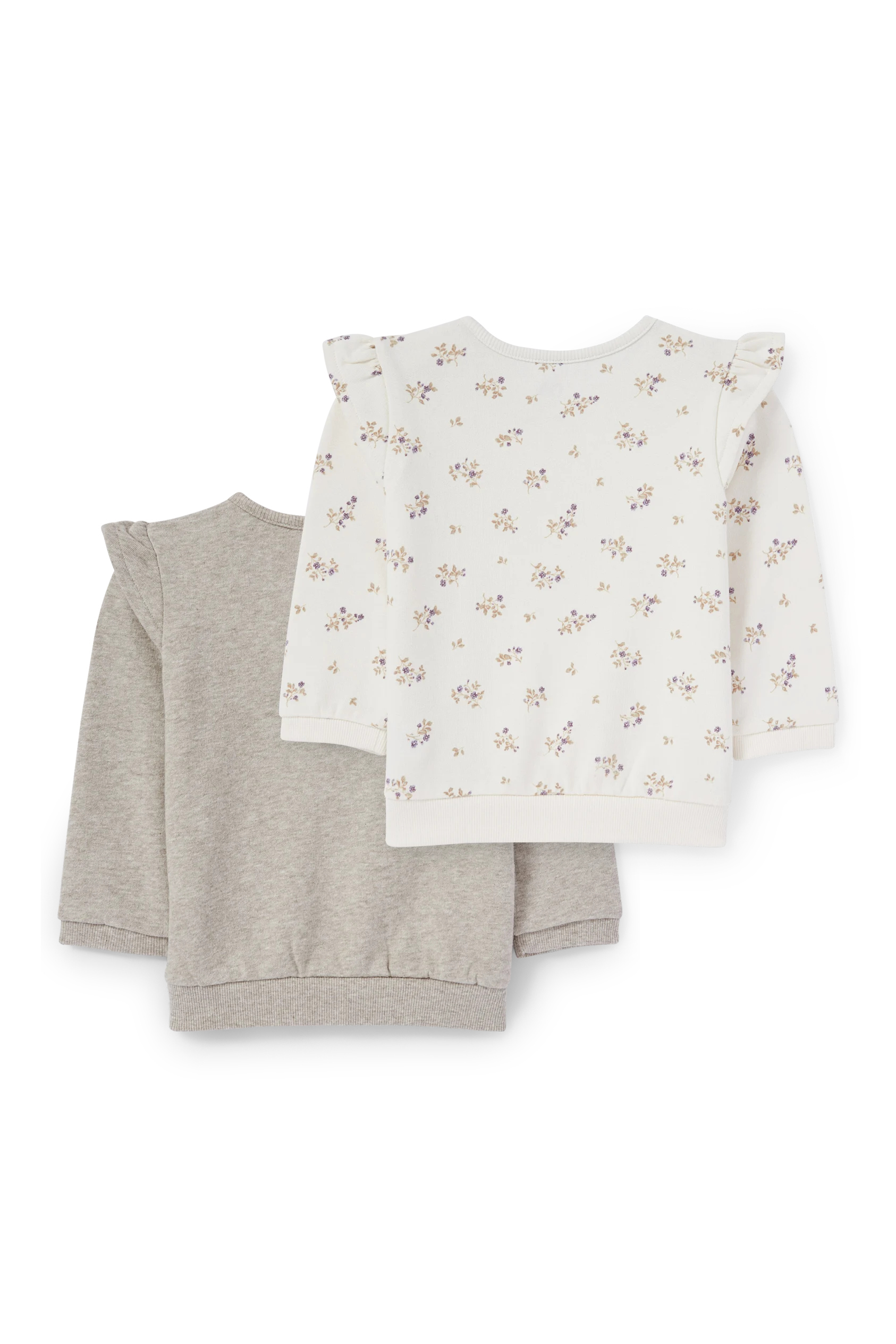 Multipack of 2 - teddy bear and flowers - baby sweatshirt