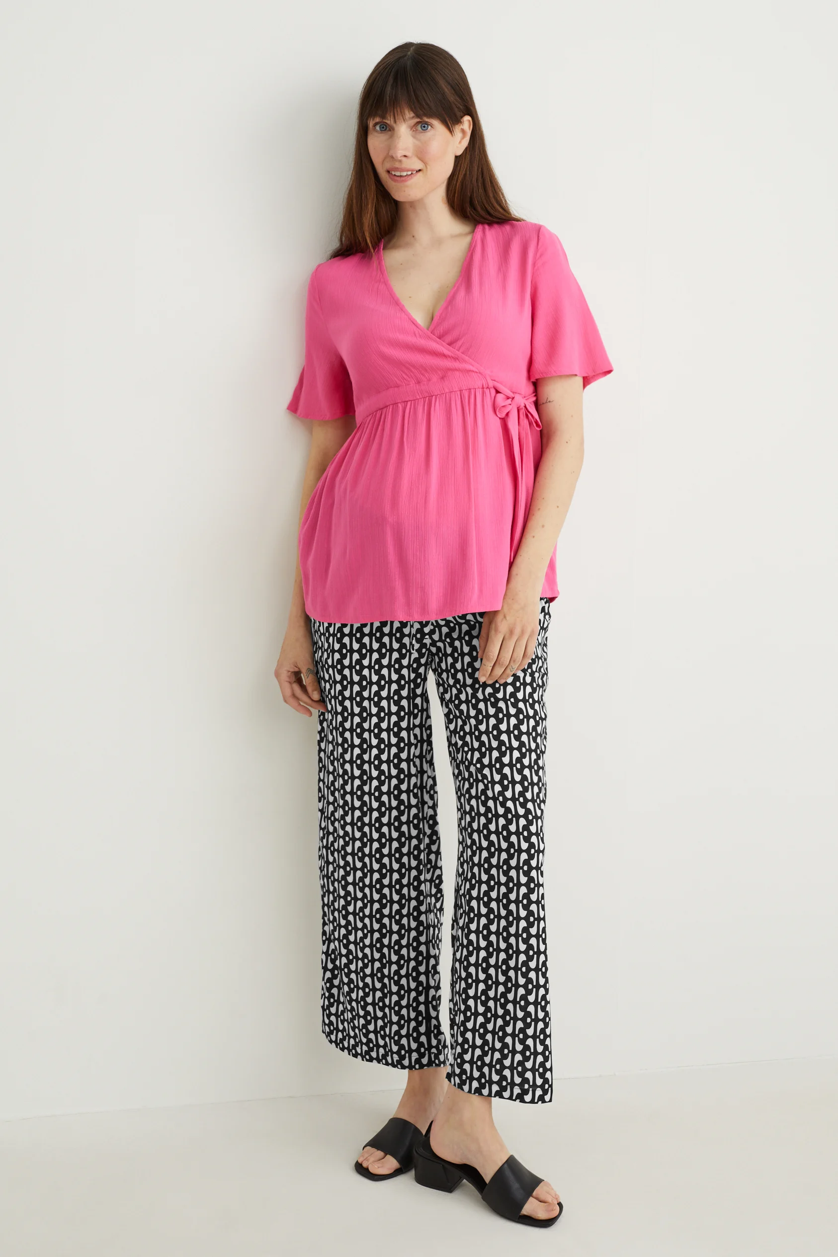 Maternity trousers - palazzo - patterned