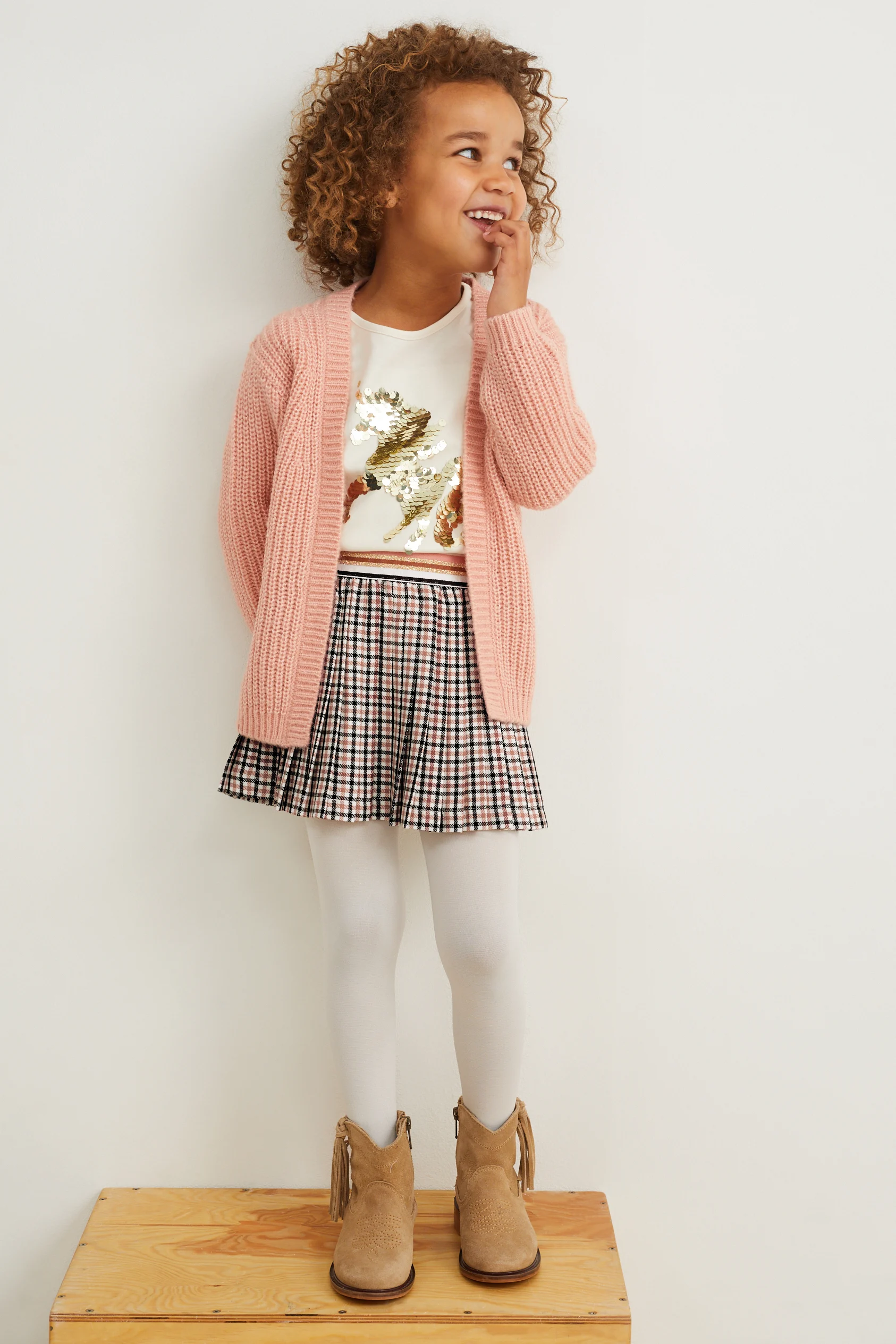 Skirt - pleated - check