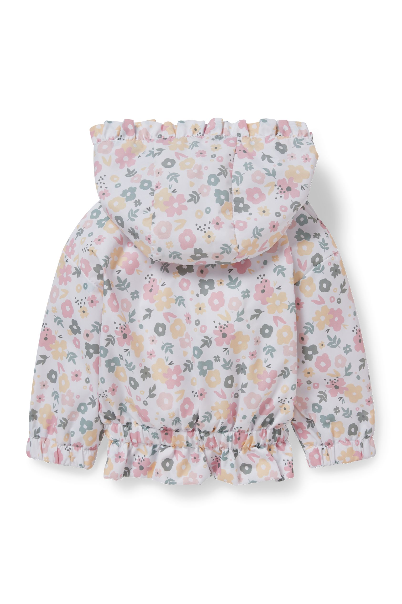 Baby jacket with hood - floral