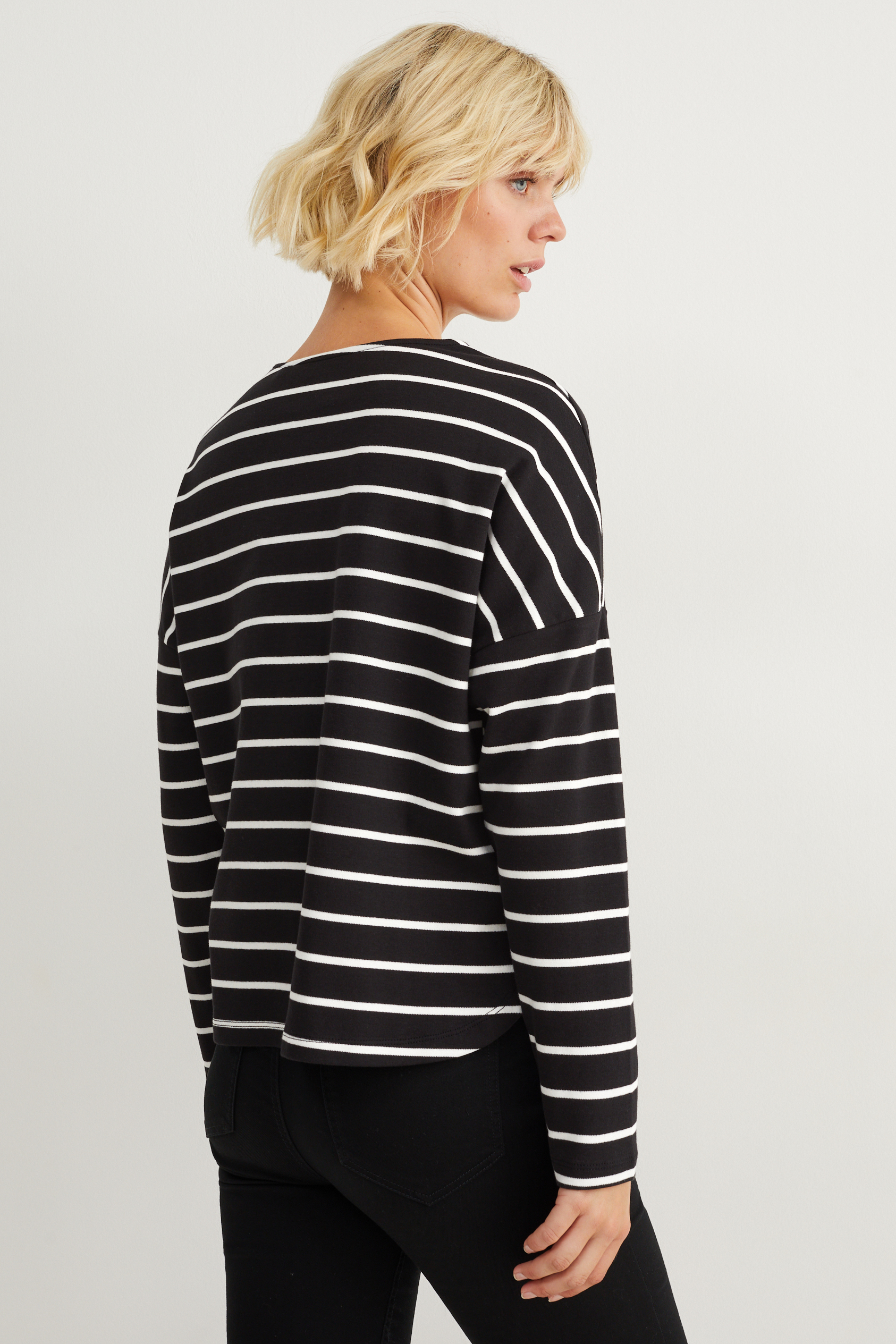 Basic long sleeve top - striped