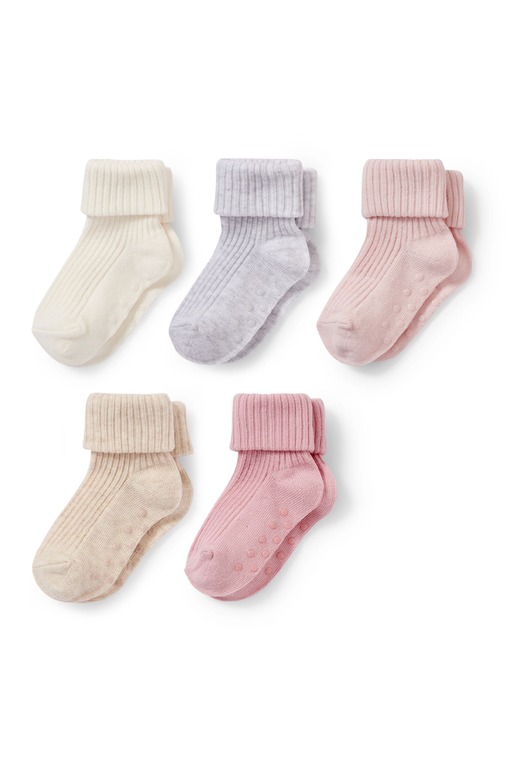 Multipack of 5 - baby non-slip socks