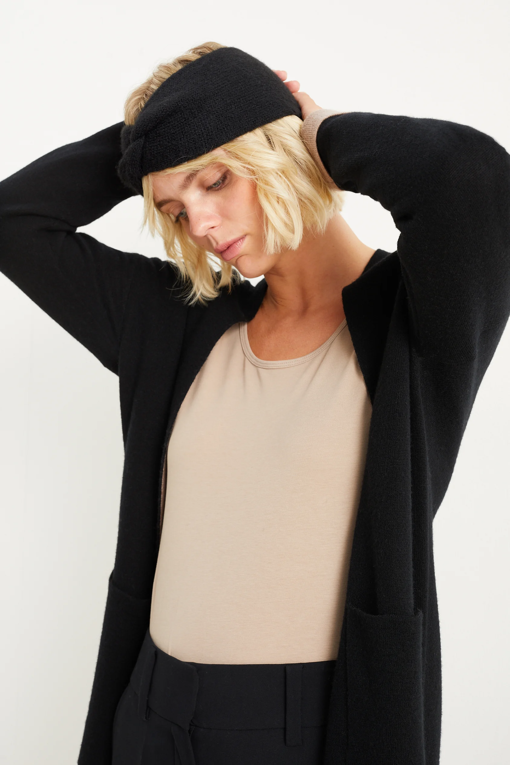 Knitted headband with knot detail