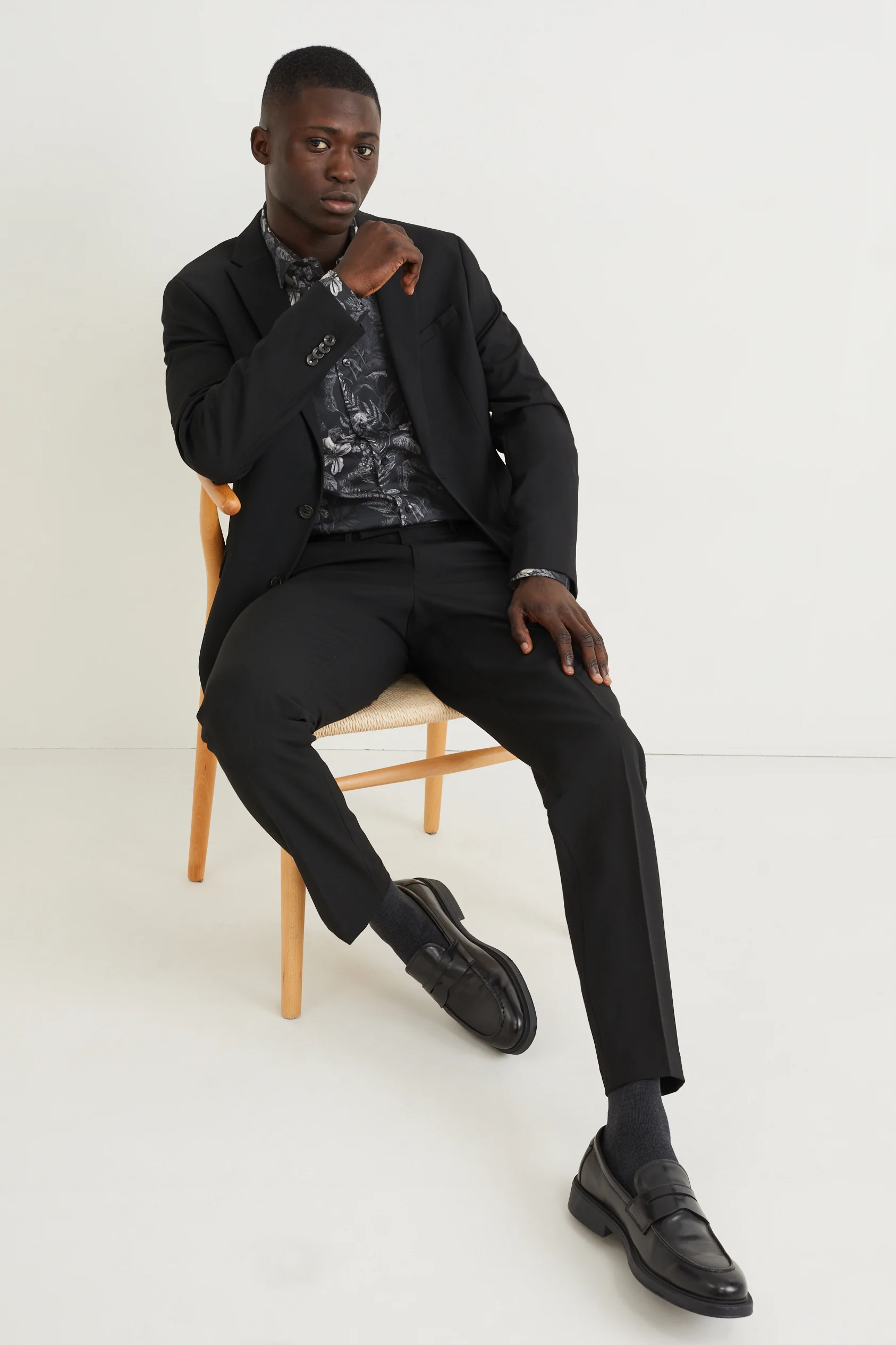 Business shirt - slim fit - cutaway collar - easy-iron