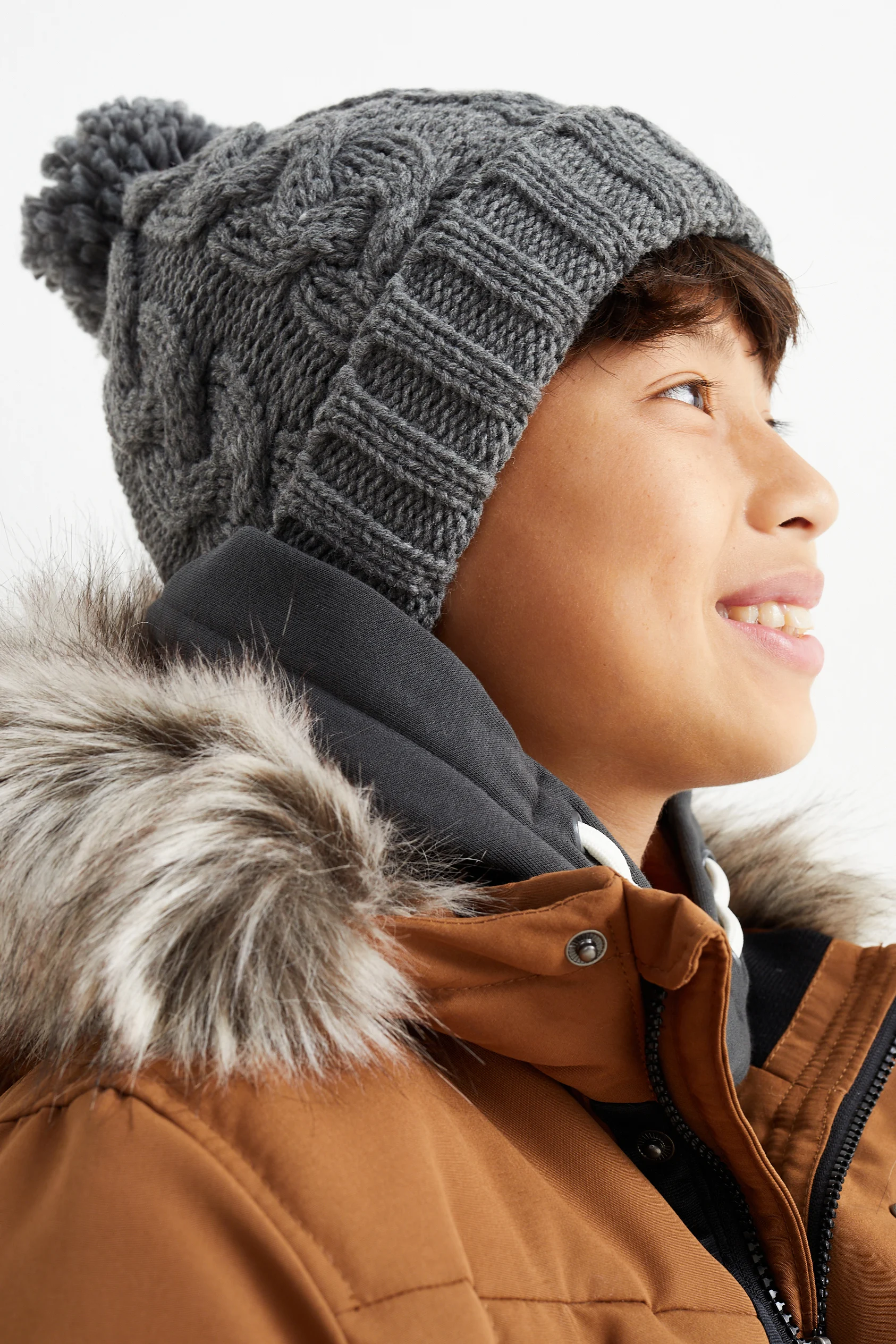 Knitted hat - cable knit pattern