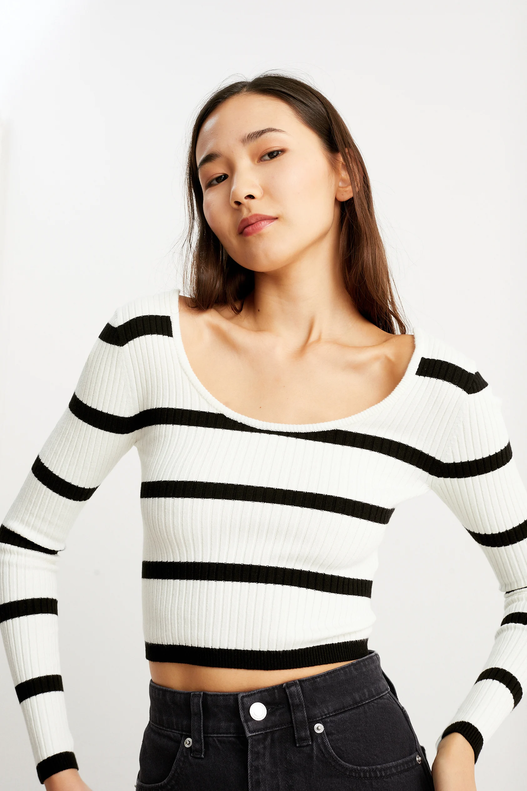 CLOCKHOUSE - cropped jumper - striped