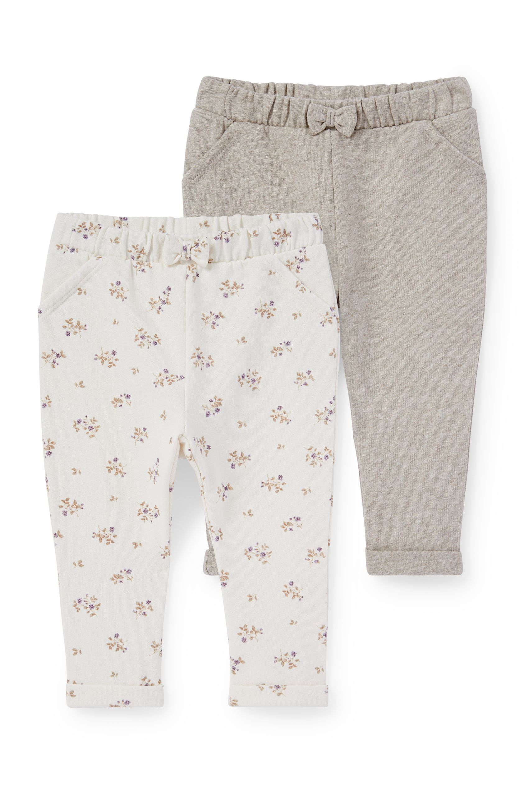 Multipack of 2 - flowers - baby joggers - thermal trousers