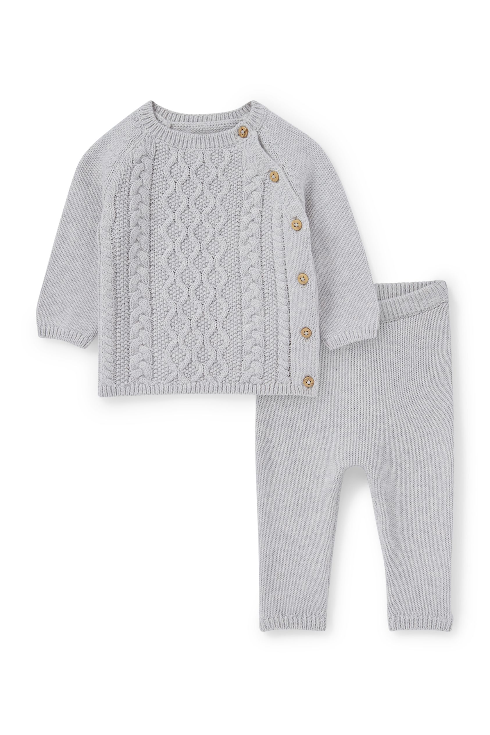 Baby outfit - 2 piece - cable knit pattern