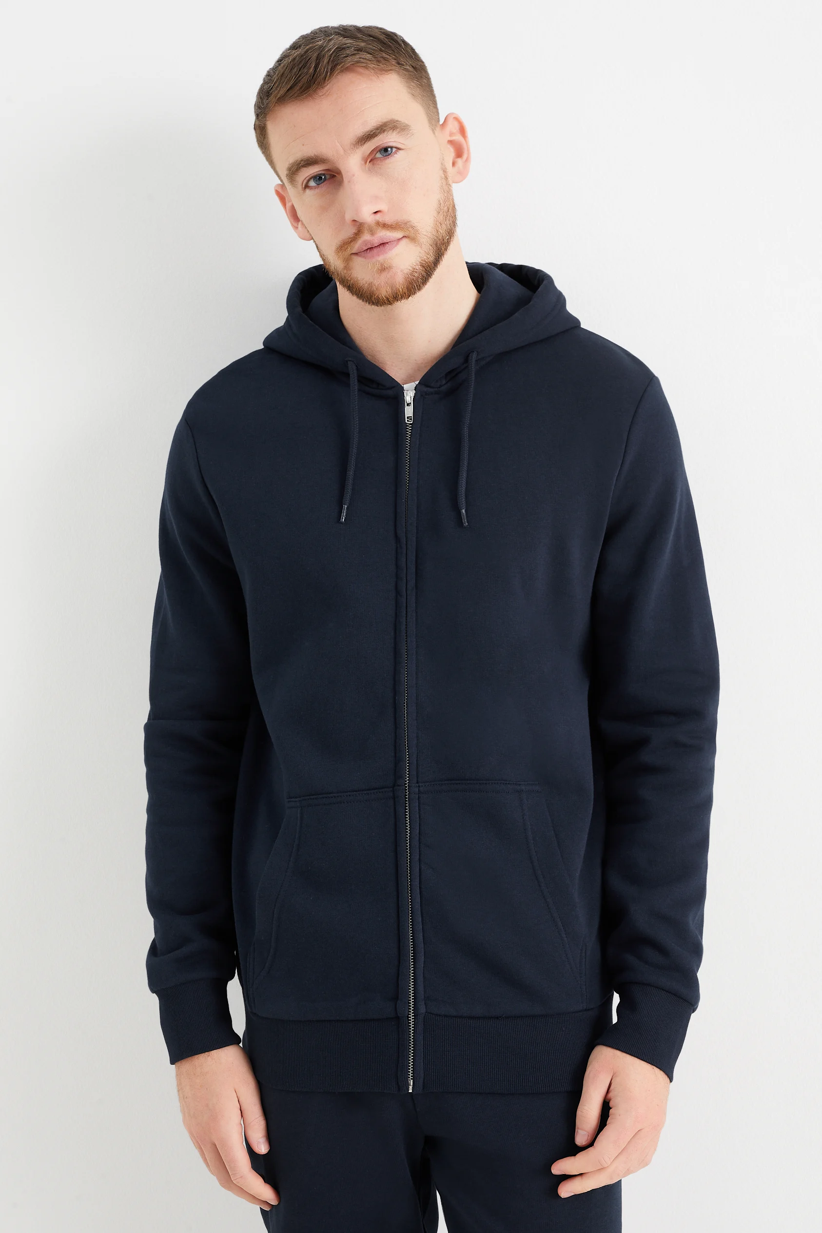 Zip-through sweatshirt with hood