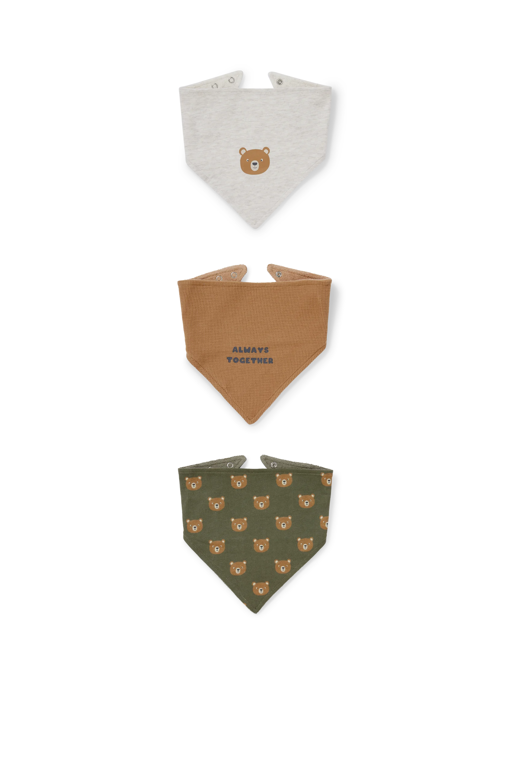 Multipack of 3 - baby triangular scarf