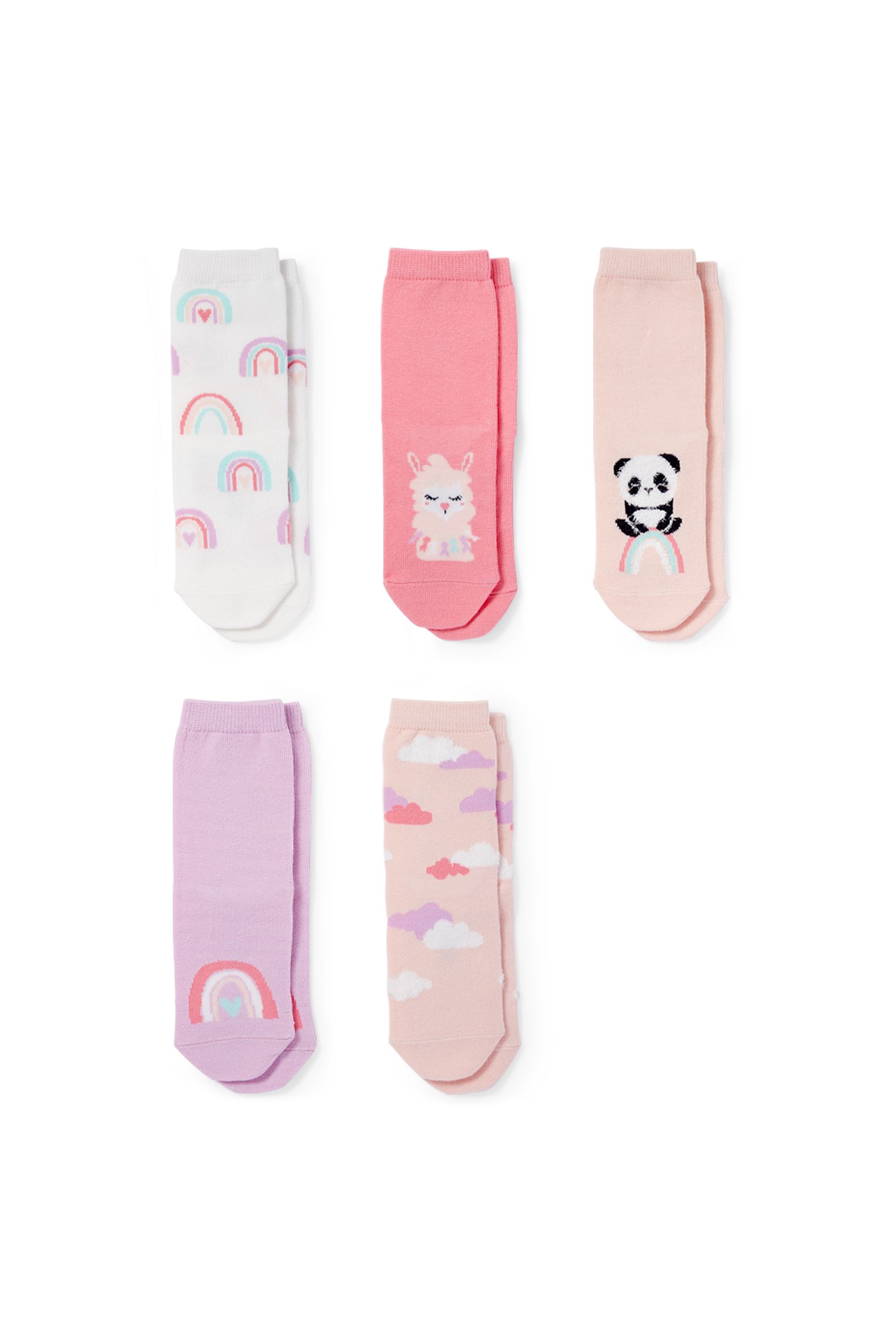 Multipack of 5 - rainbow - socks with motif