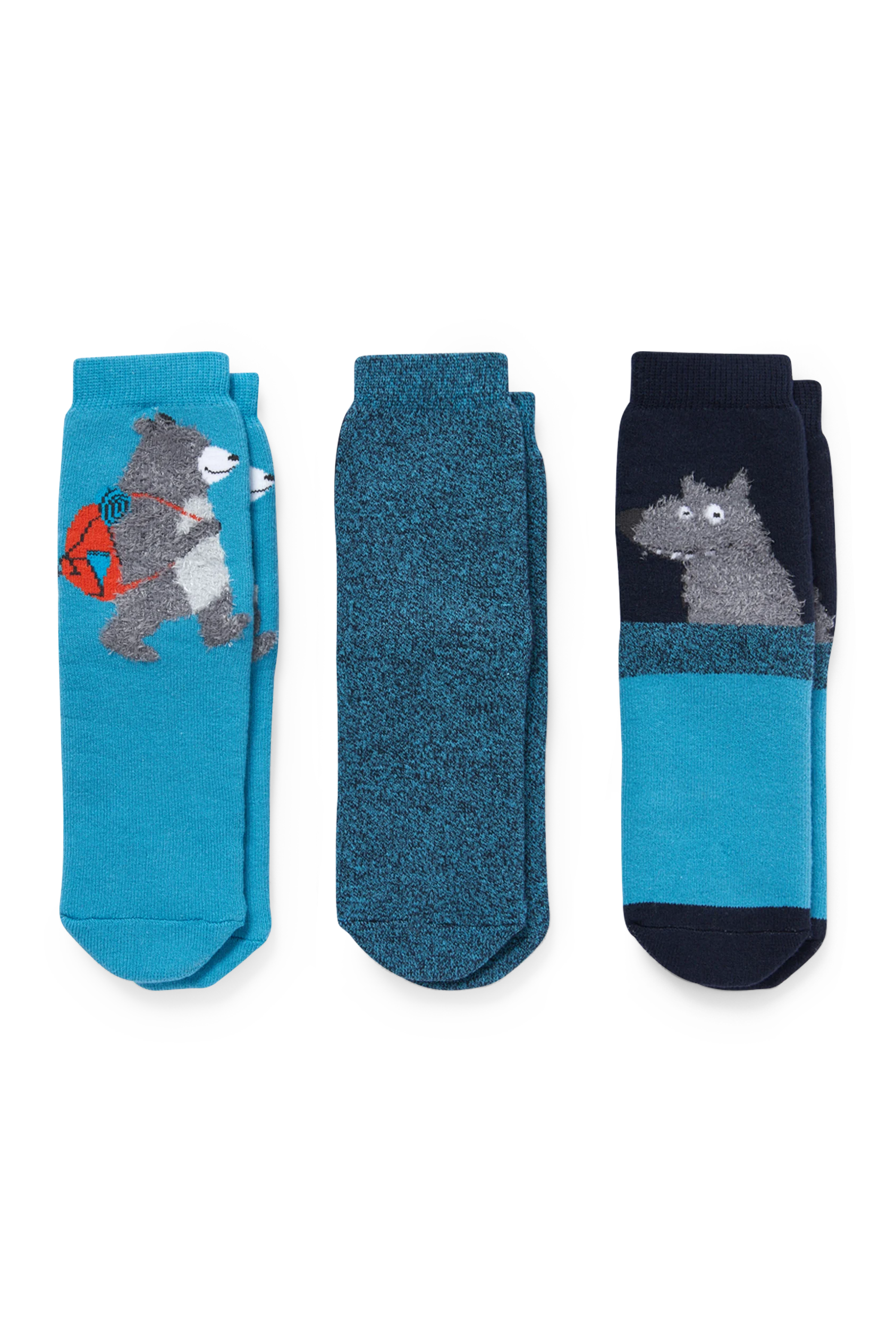Multipack of 3 - woodland animals - socks with motif