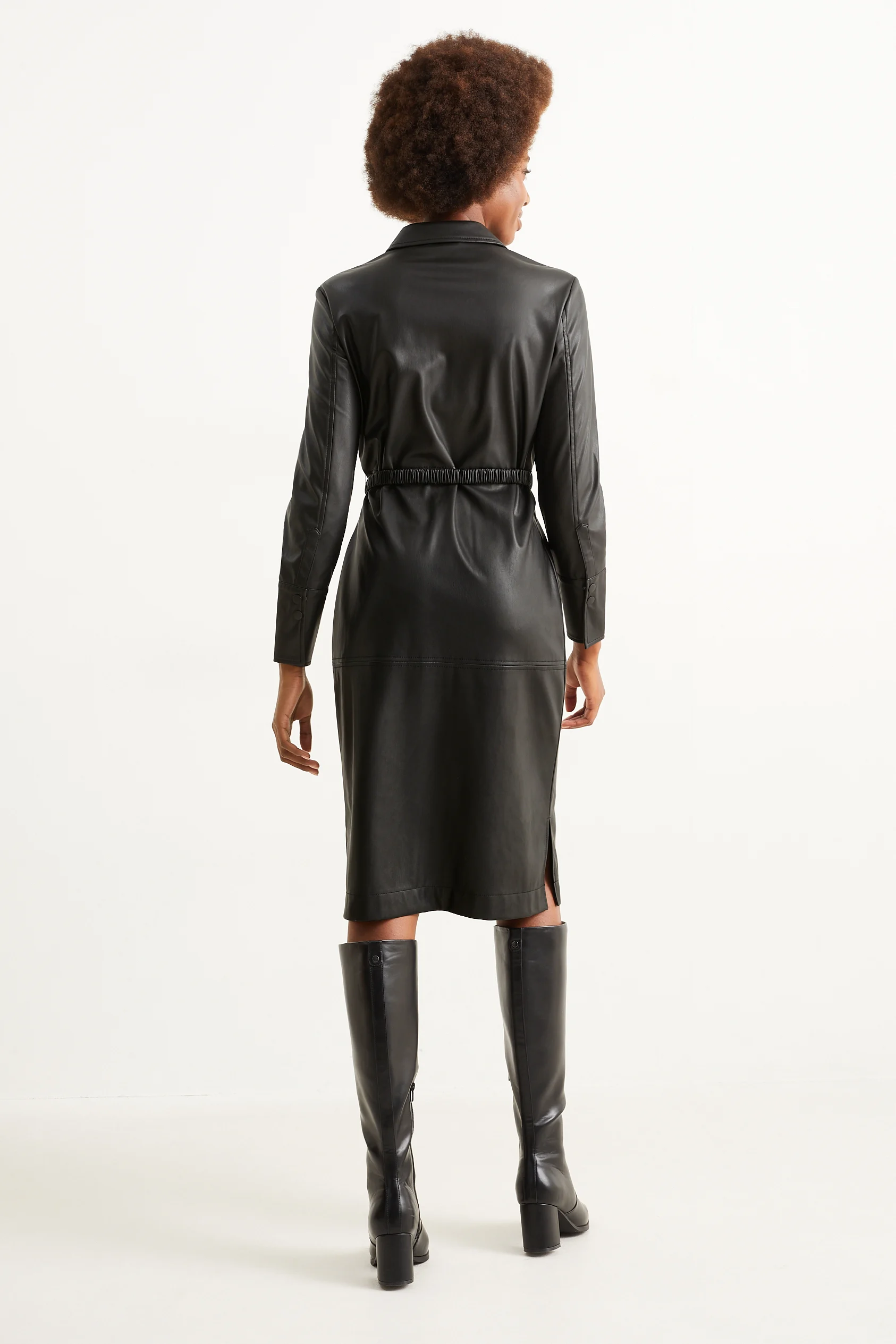 Shirt dress - faux leather