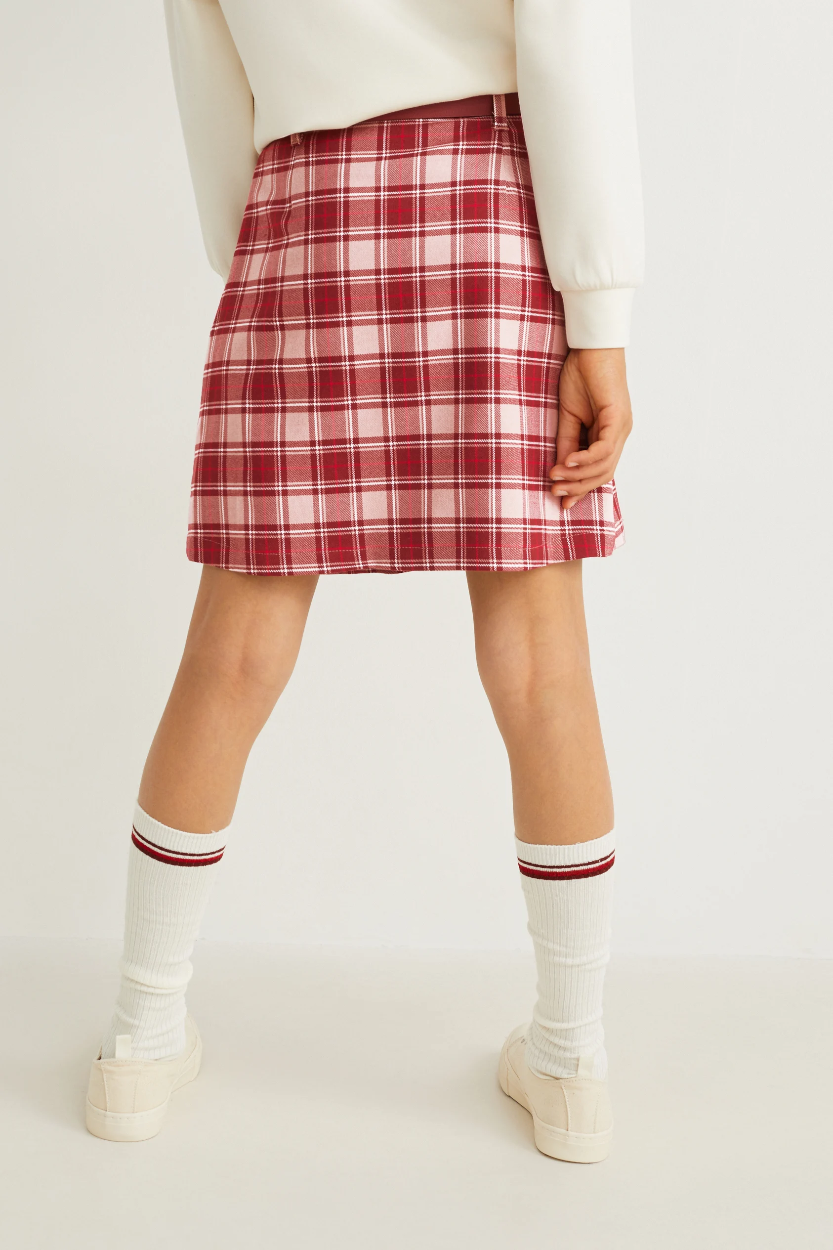 Set - skirt, belt and knee-high socks - 3 piece