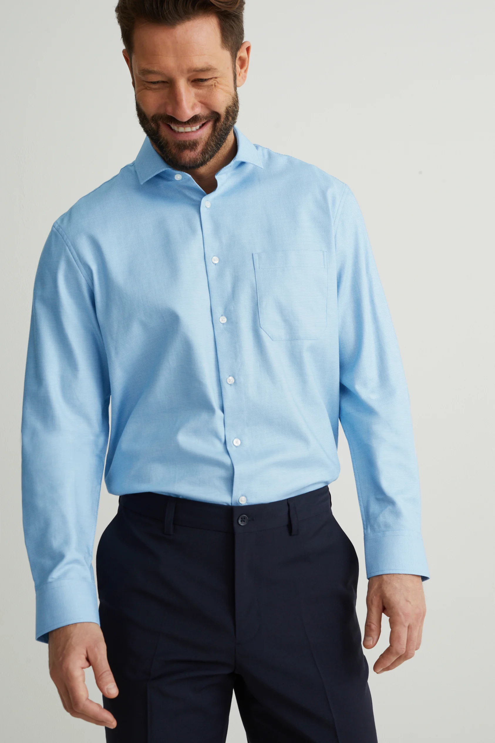 Business shirt - regular fit - cutaway collar - easy-iron