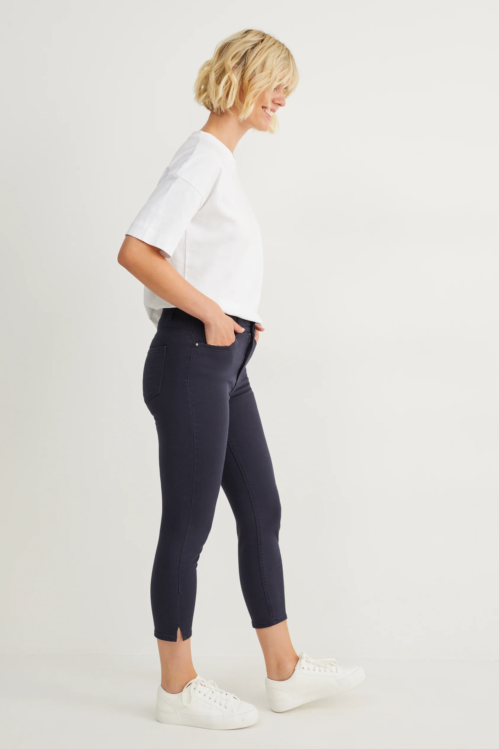 Cloth trousers - high waist - slim fit - LYCRA?