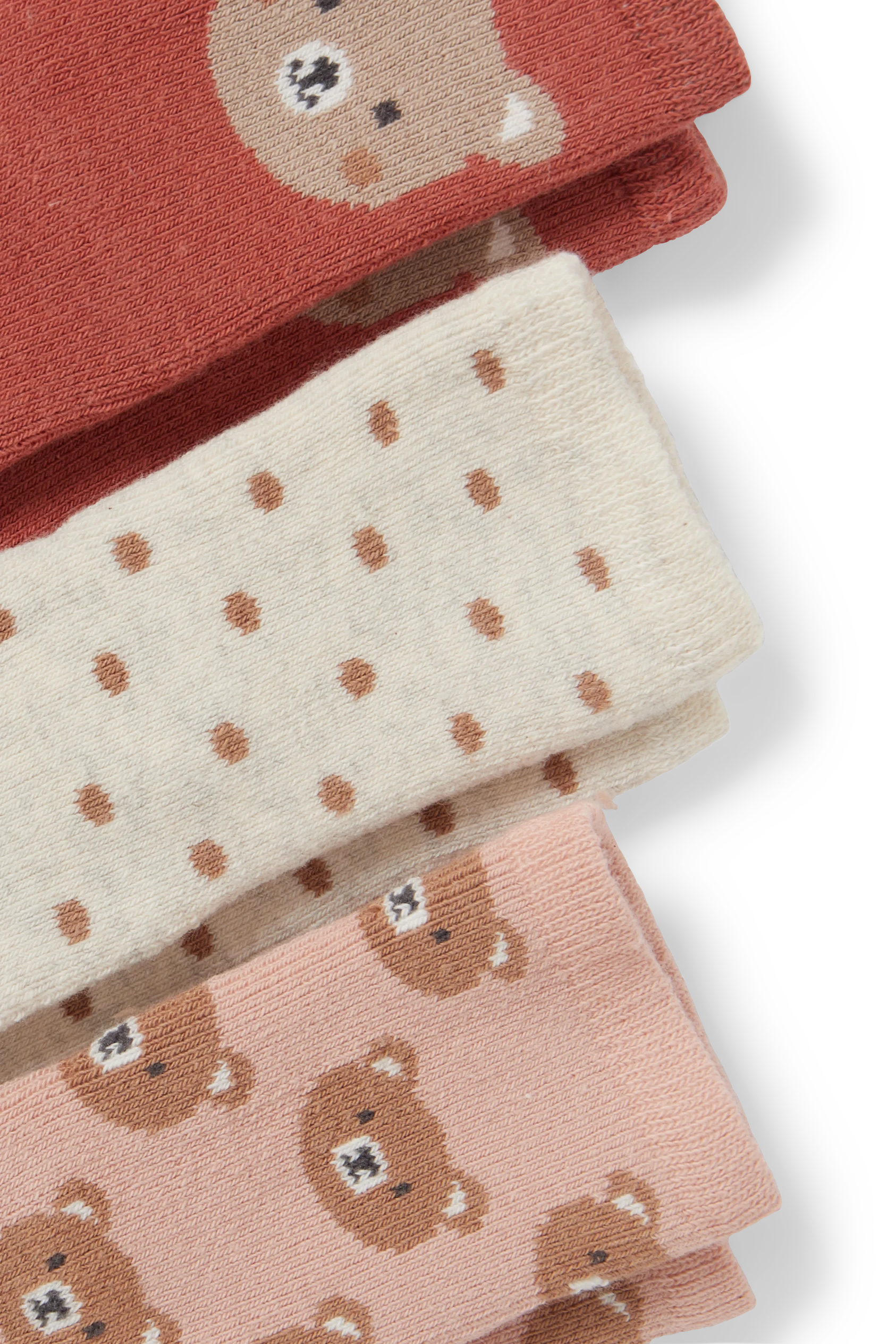 Multipack of 3 - teddy bear - newborn socks with motif