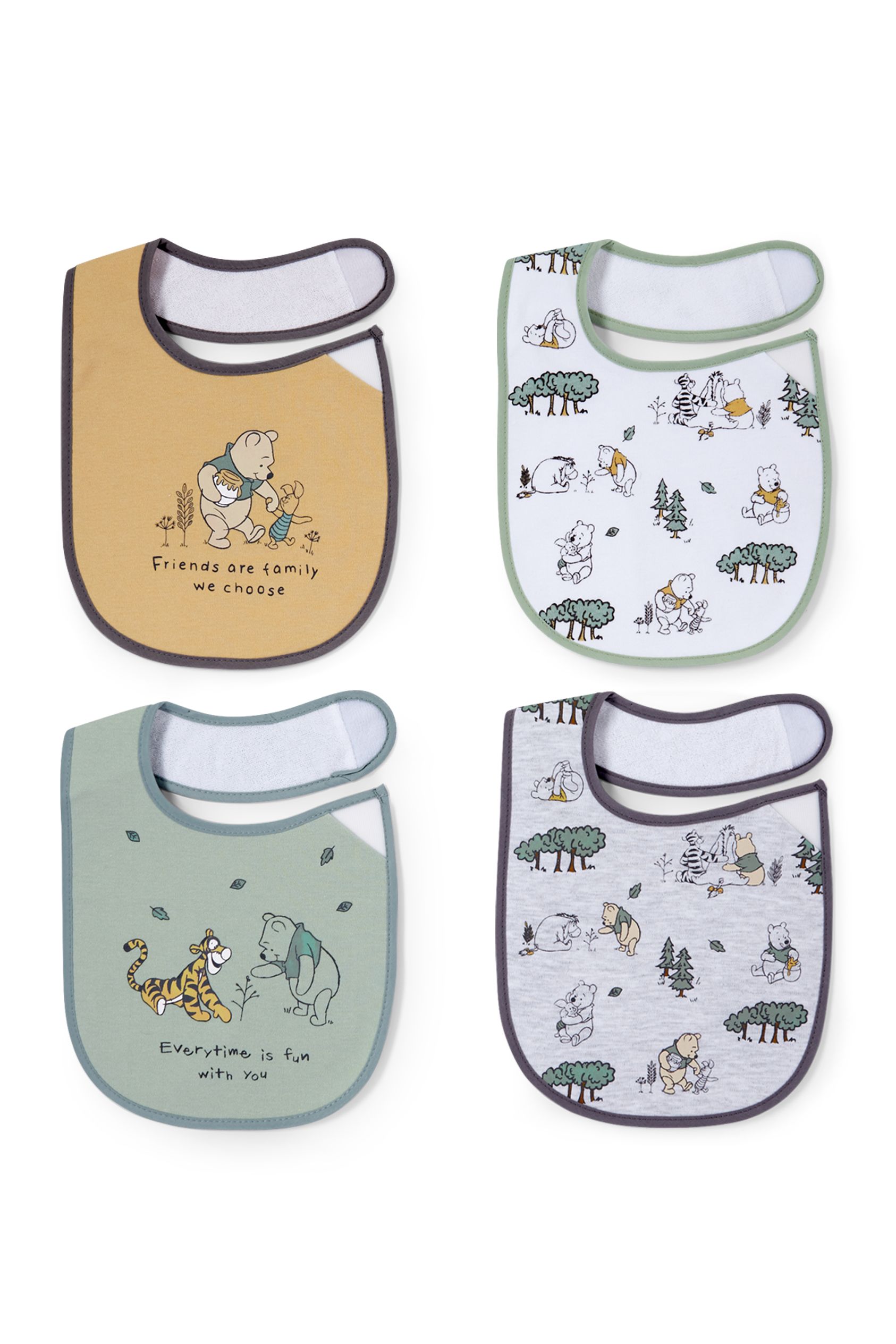 Multipack of 4 - Winnie the Pooh - baby bib