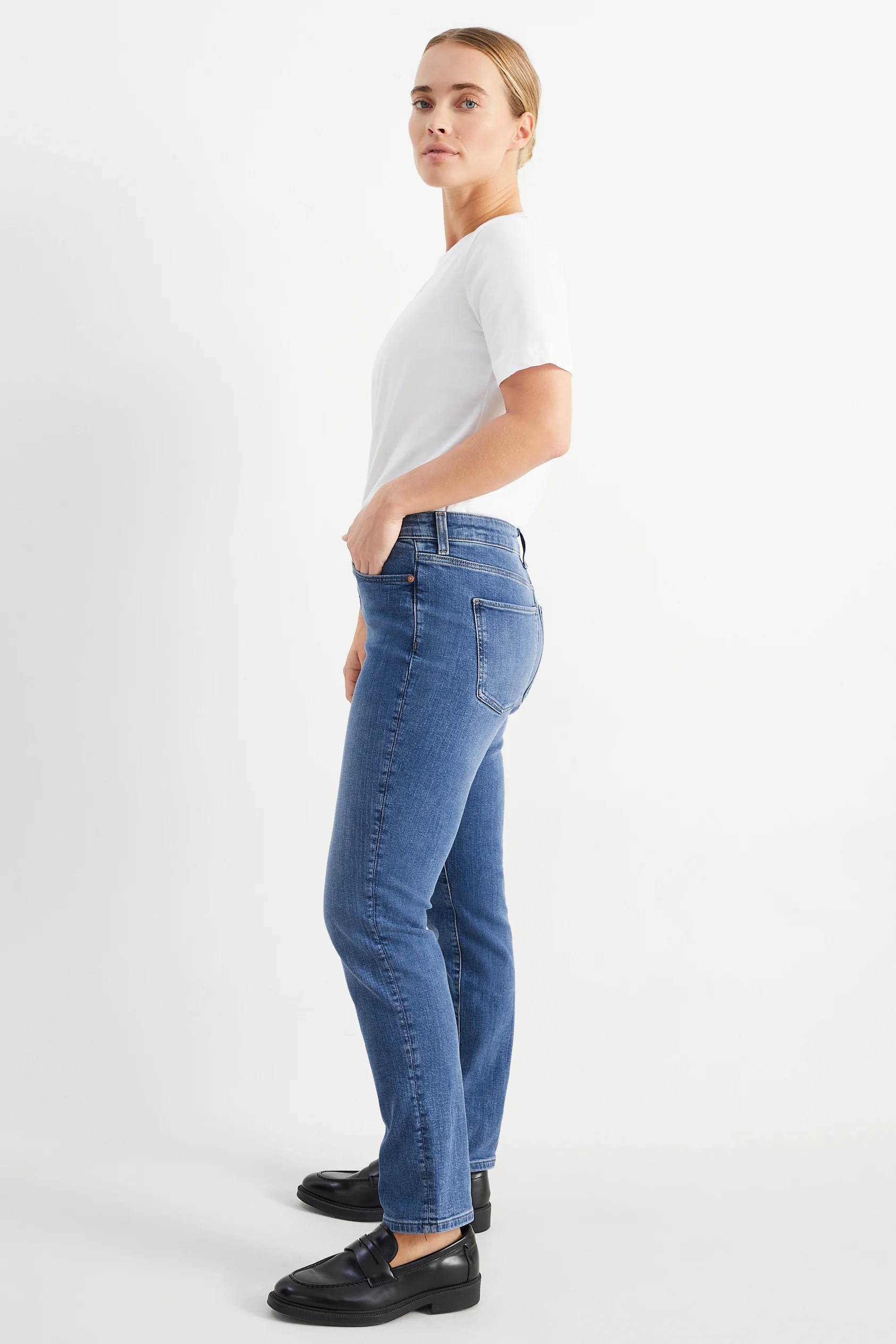 Slim jeans - mid-rise waist - LYCRA?