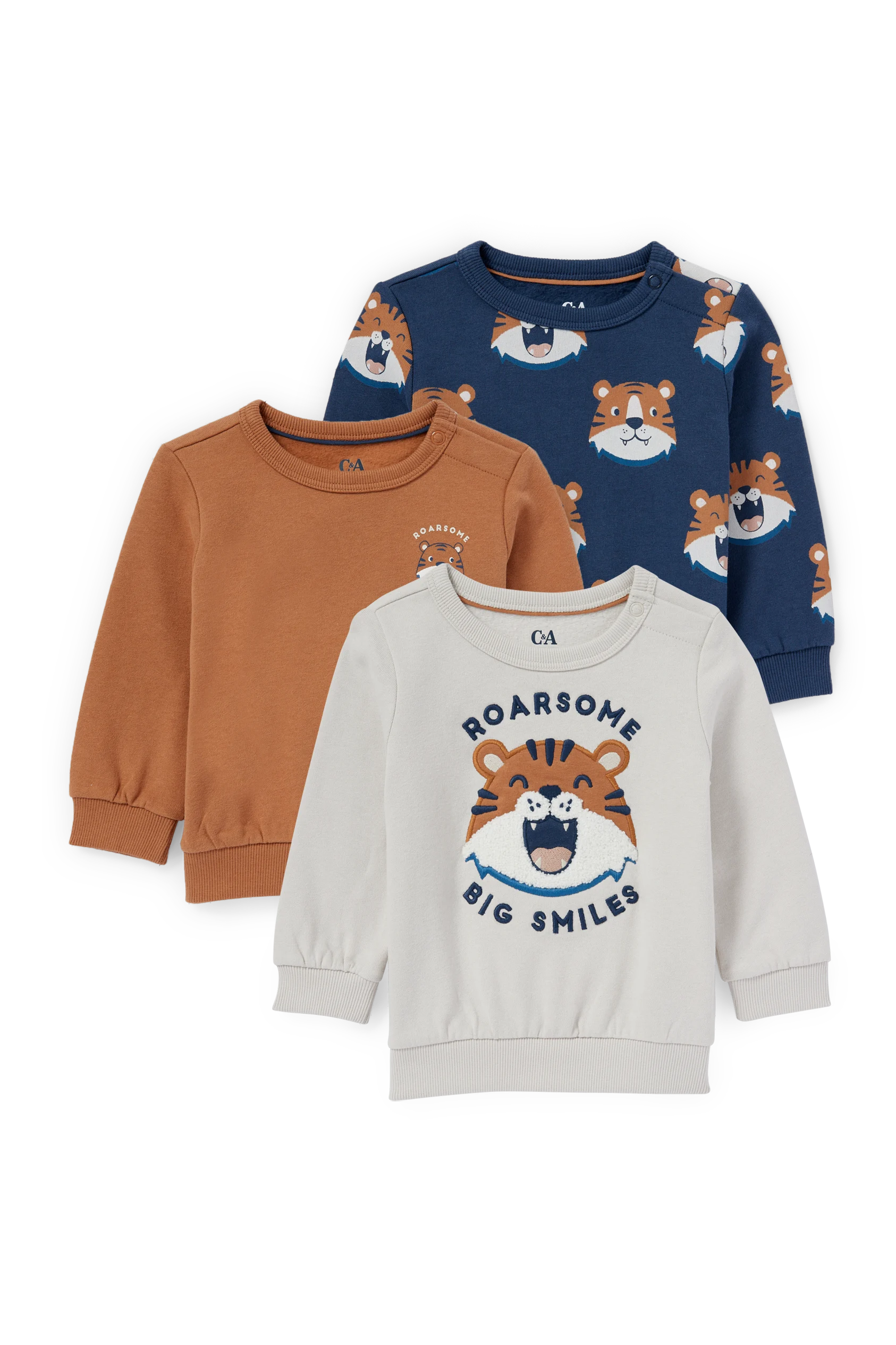 Multipack of 3 - tiger - baby sweatshirt