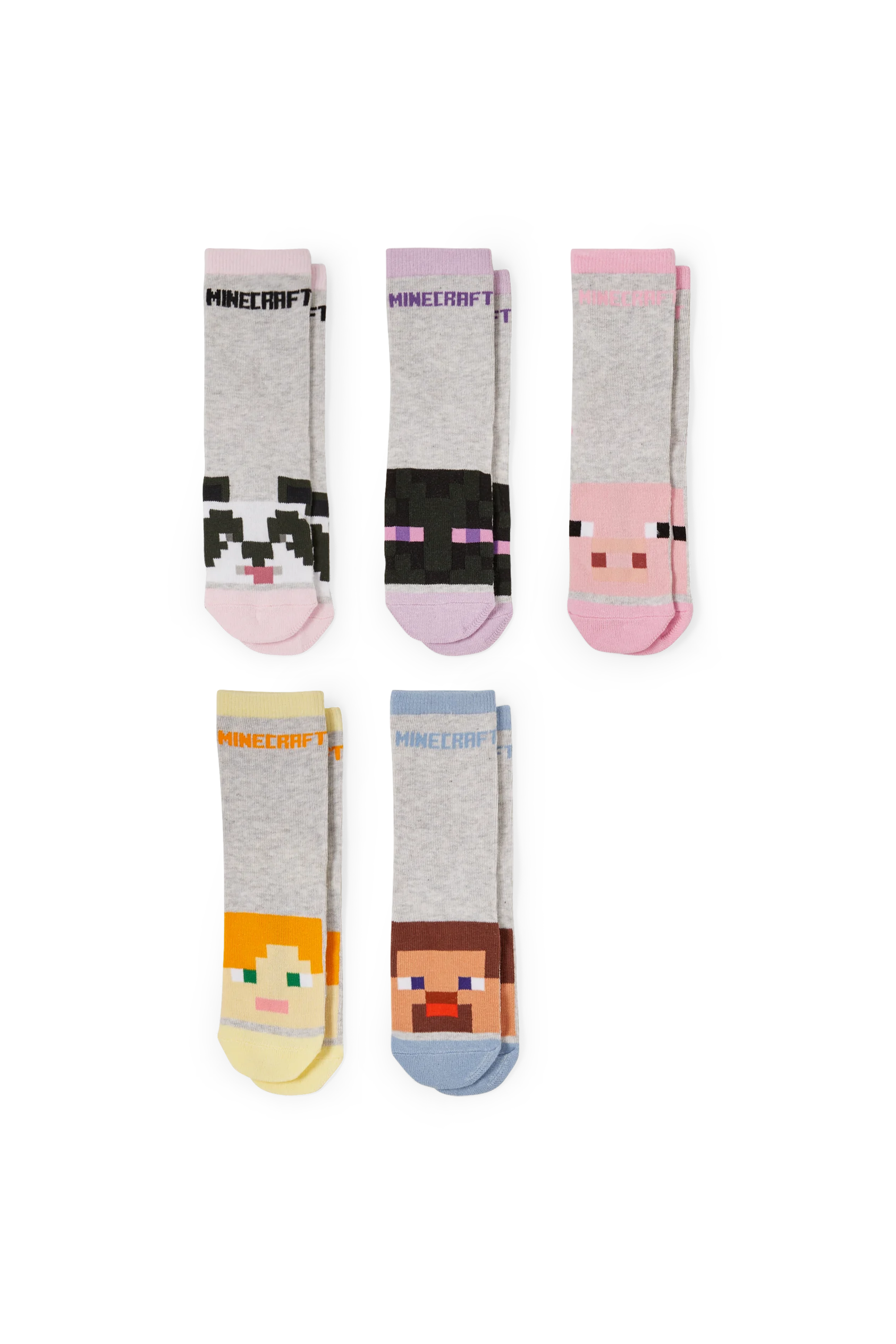 Multipack of 5 - Minecraft - socks with motif