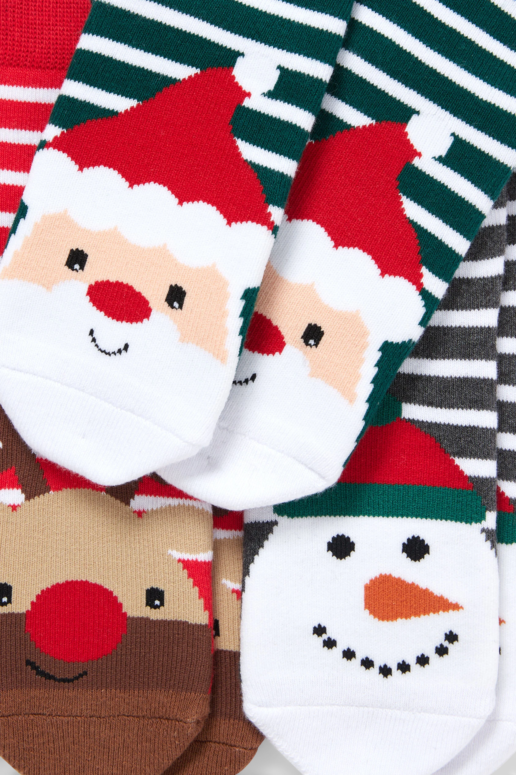 Multipack of 3 - Christmas socks with motif - striped