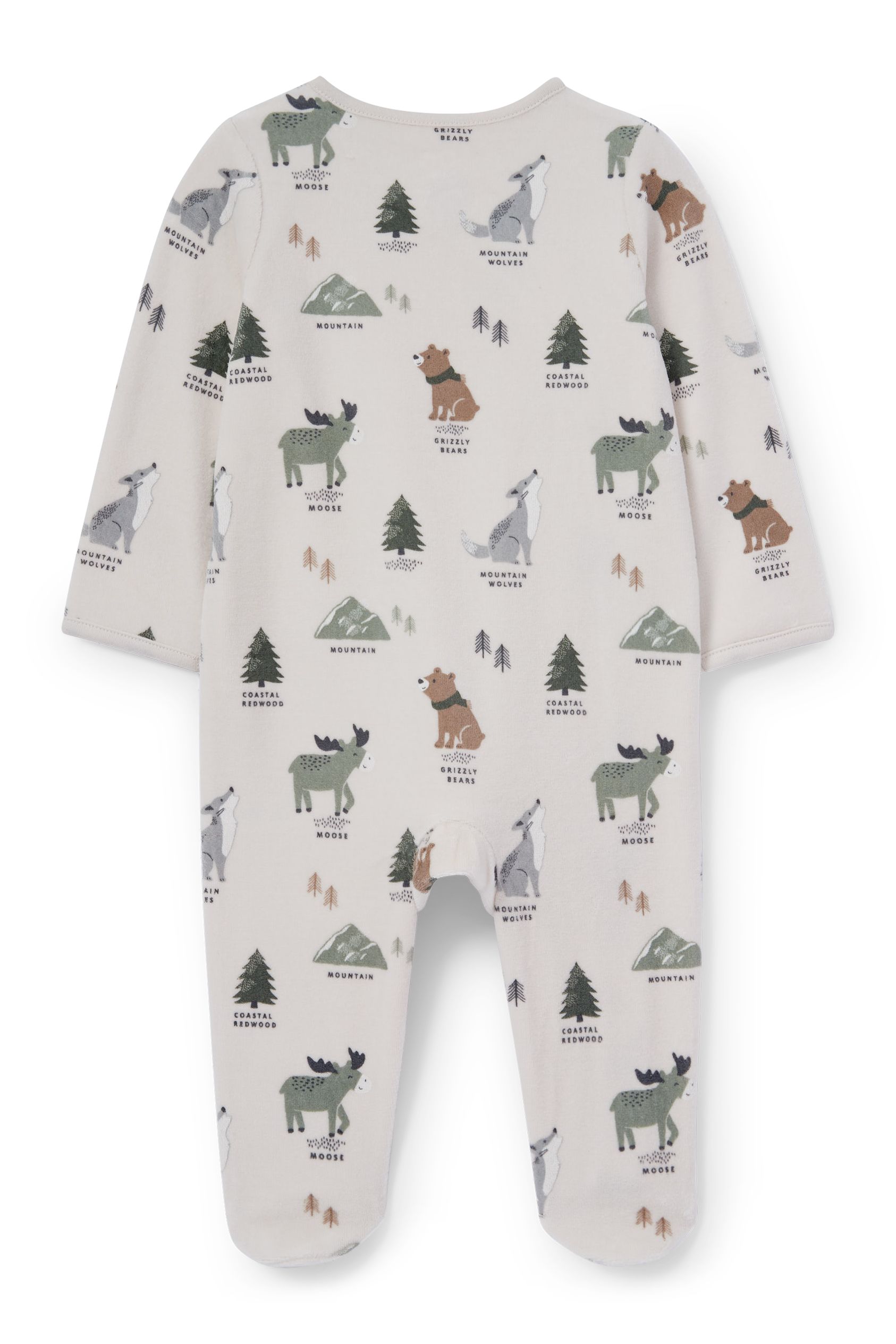Woodland animals - baby sleepsuit