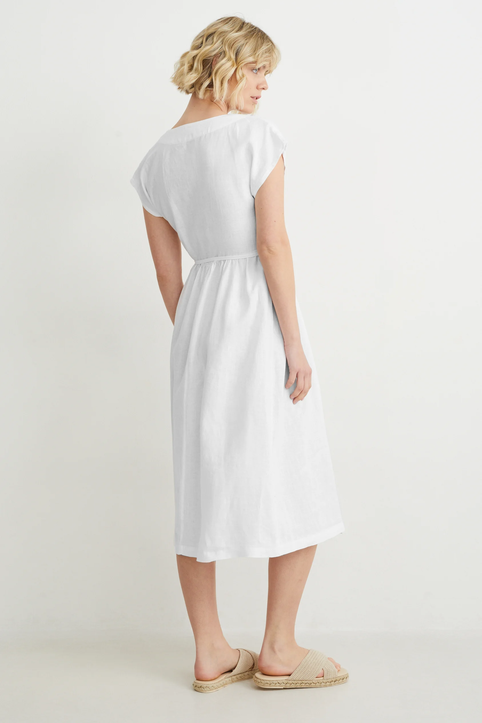 Linen wrap dress