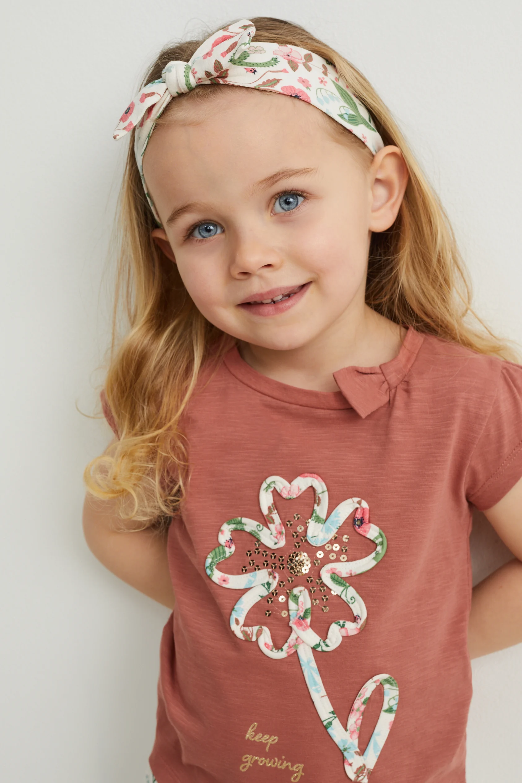 Set - short sleeve T-shirt and hairband - 2 piece