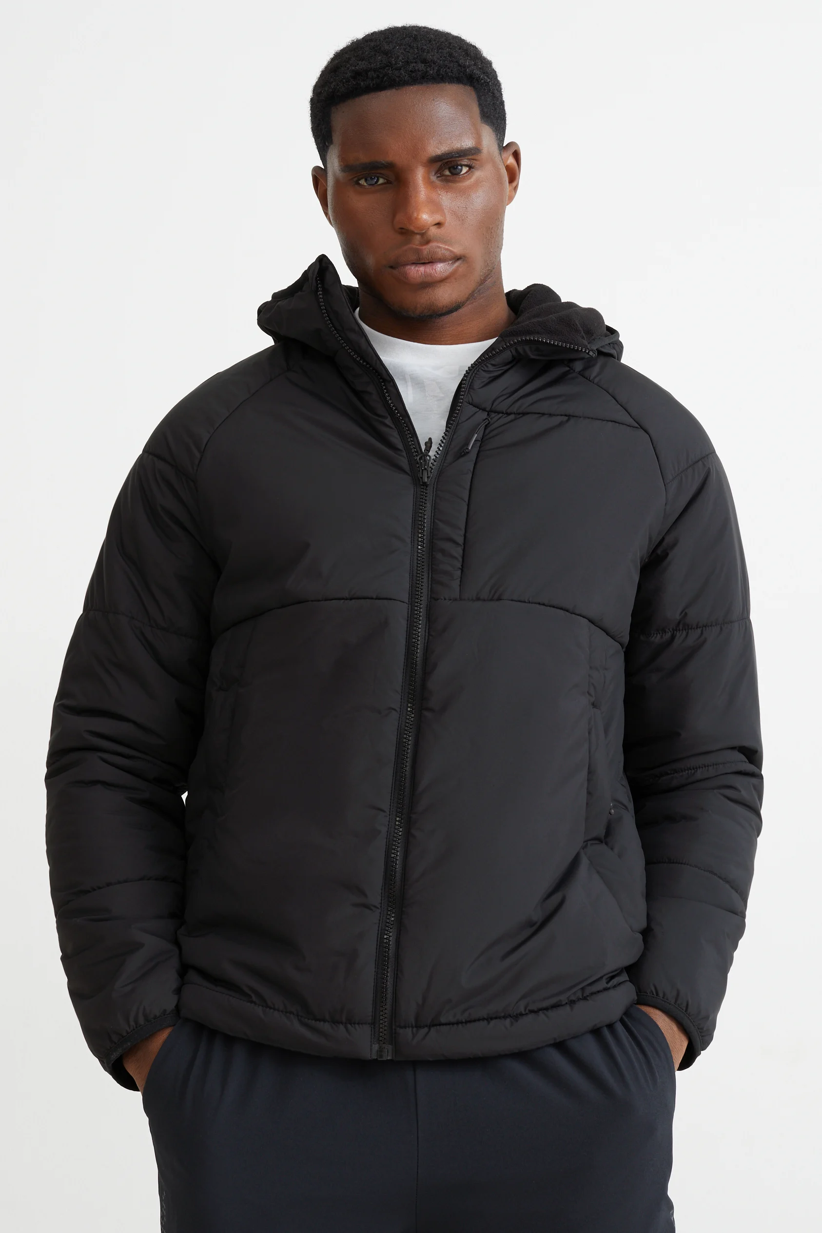 Outdoor jacket with hood