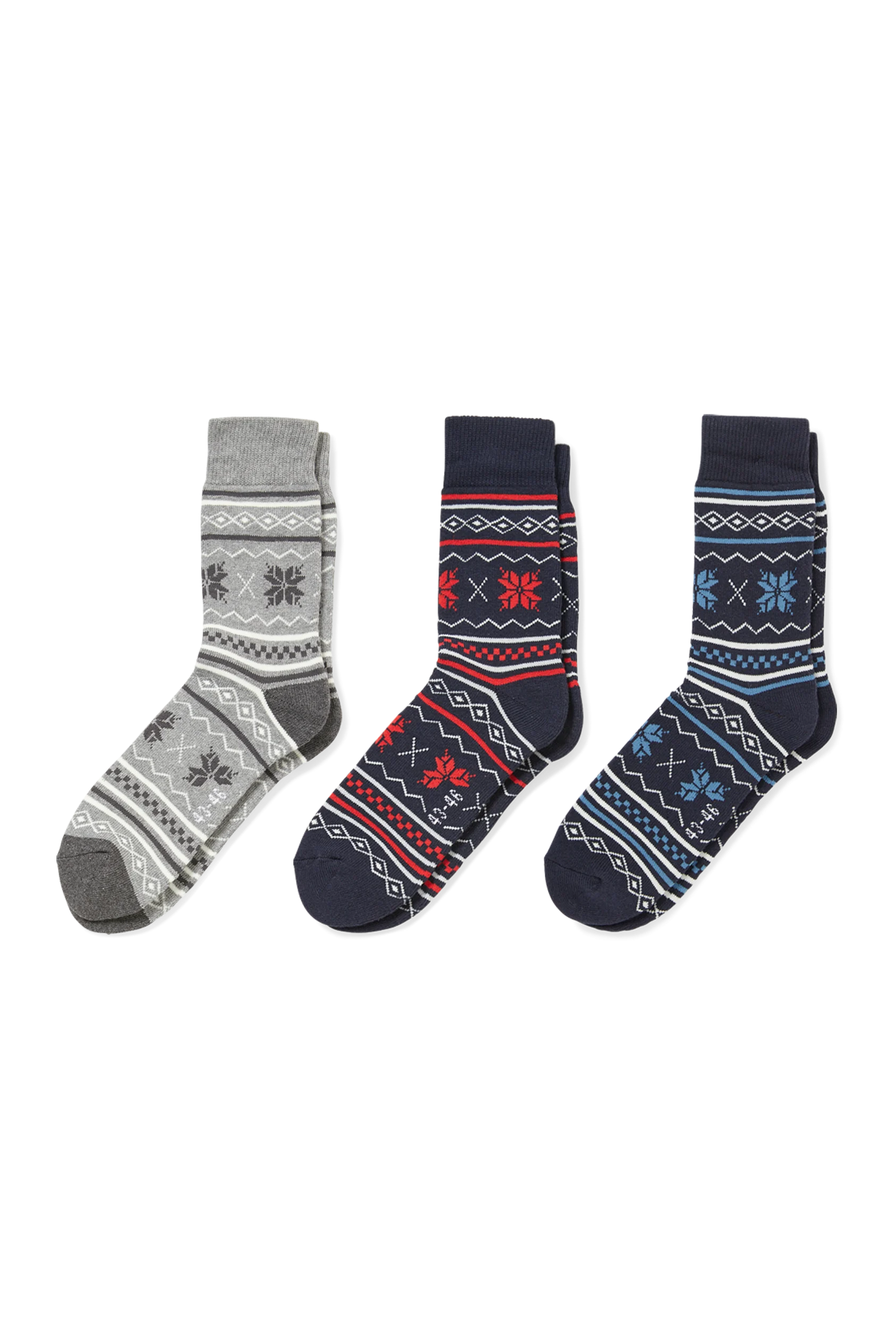 Multipack of 3 - Christmas socks with motif - snowflakes