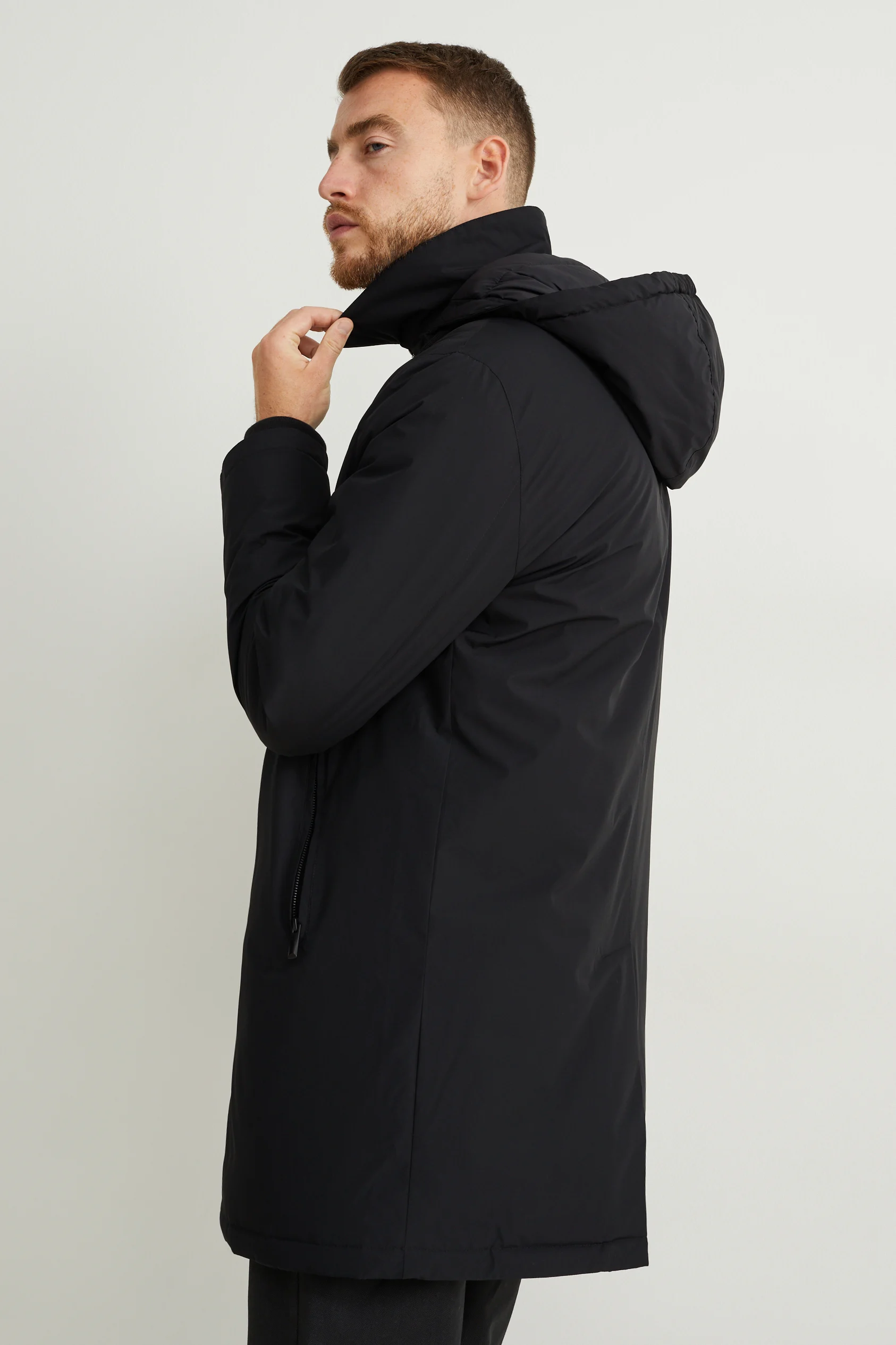 Rain jacket with hood