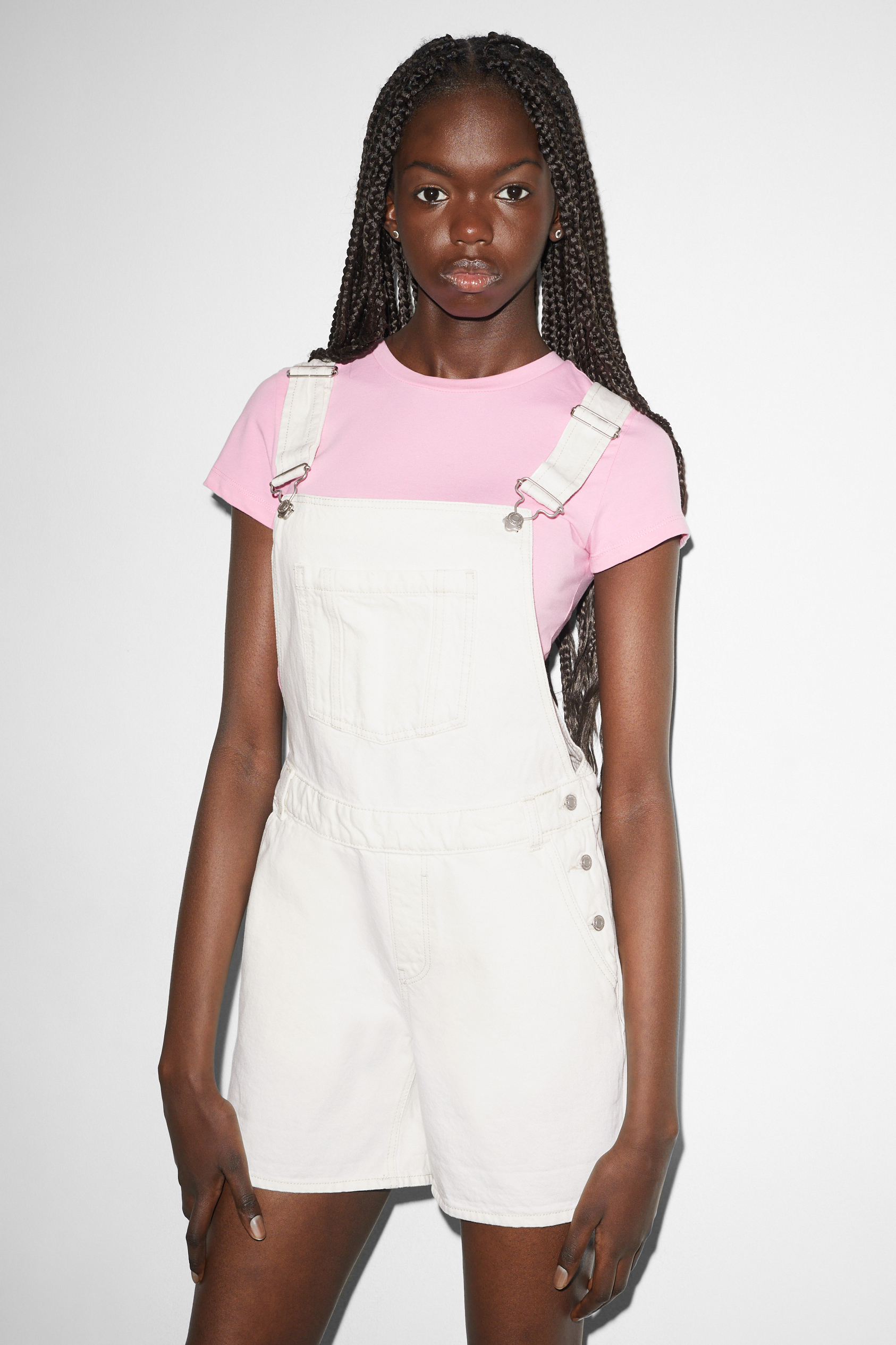 CLOCKHOUSE - denim dungaree shorts