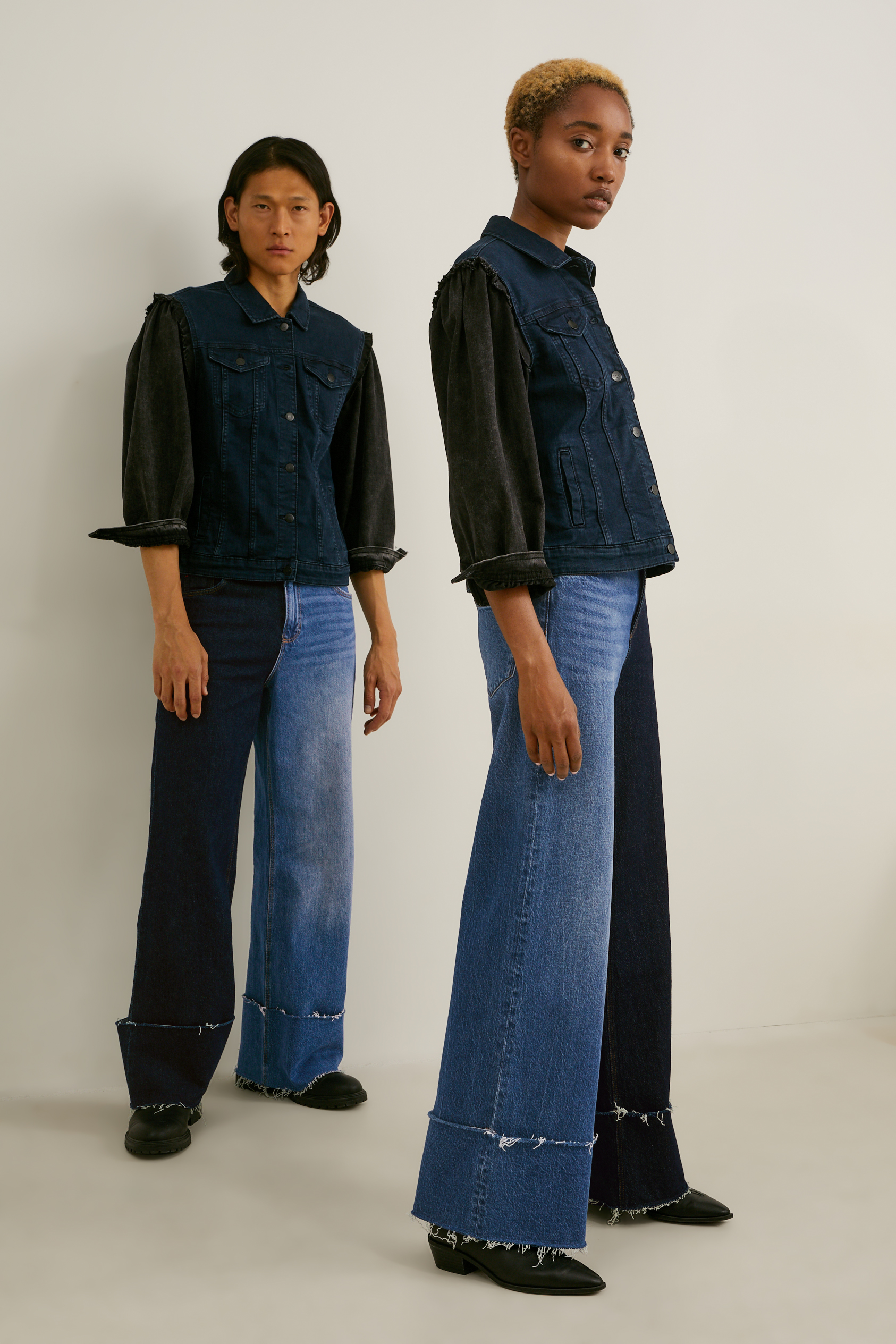 E.L.V. denim - wide leg jeans - high waist - genderneutral