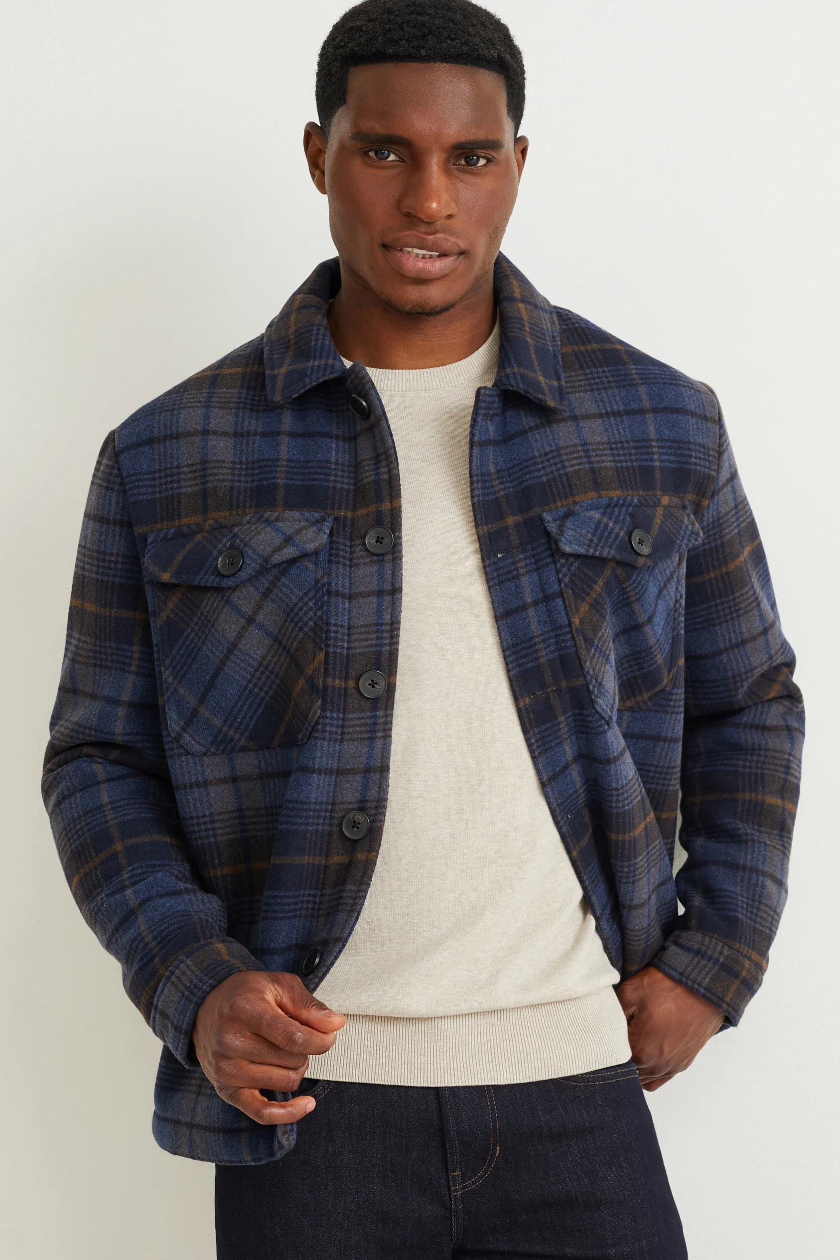 Shirt jacket - check