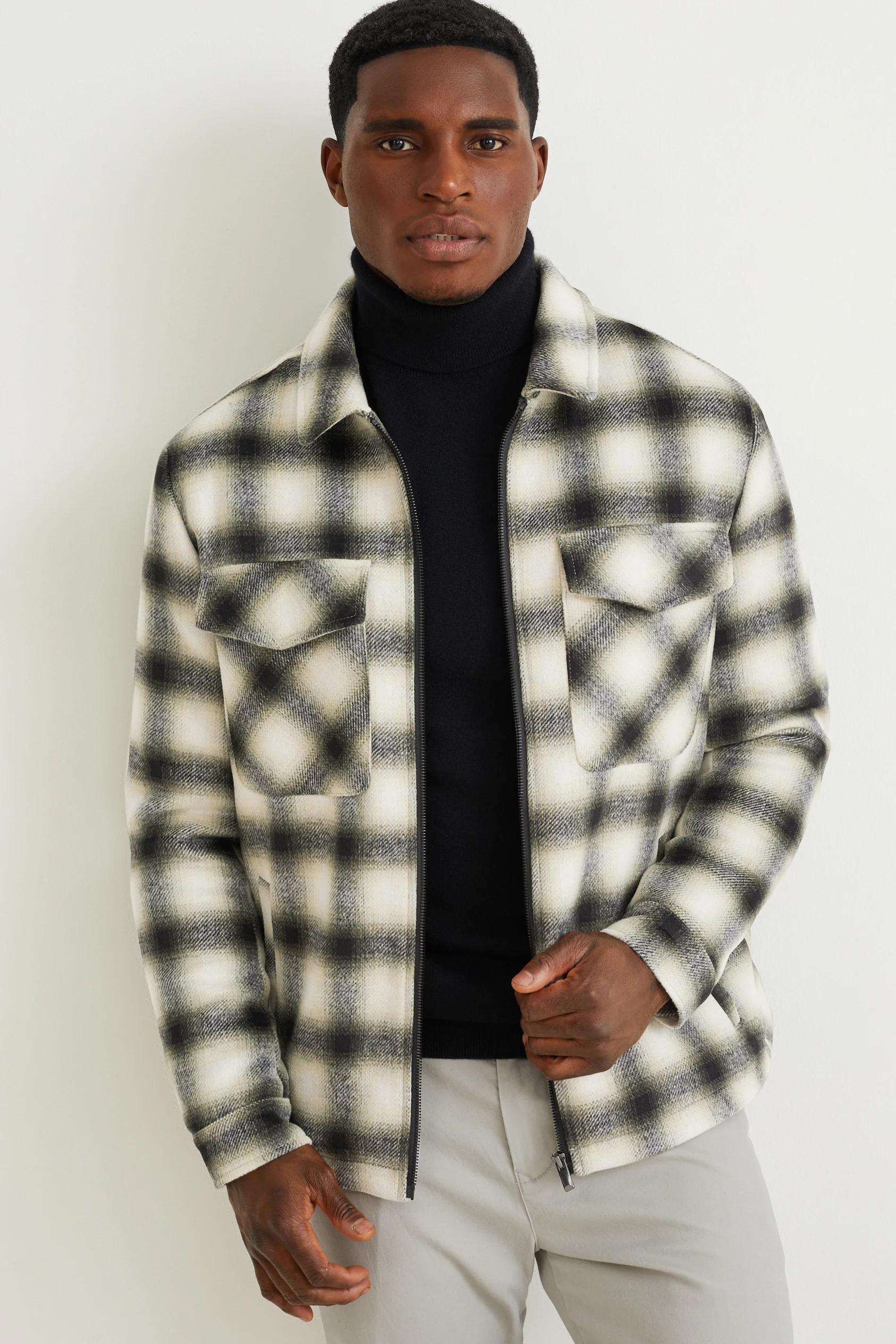 Shirt jacket - check