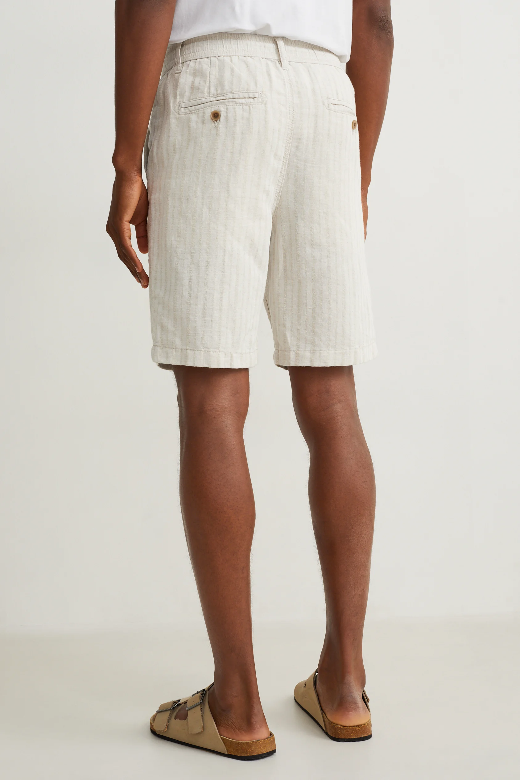 Shorts - linen blend - striped