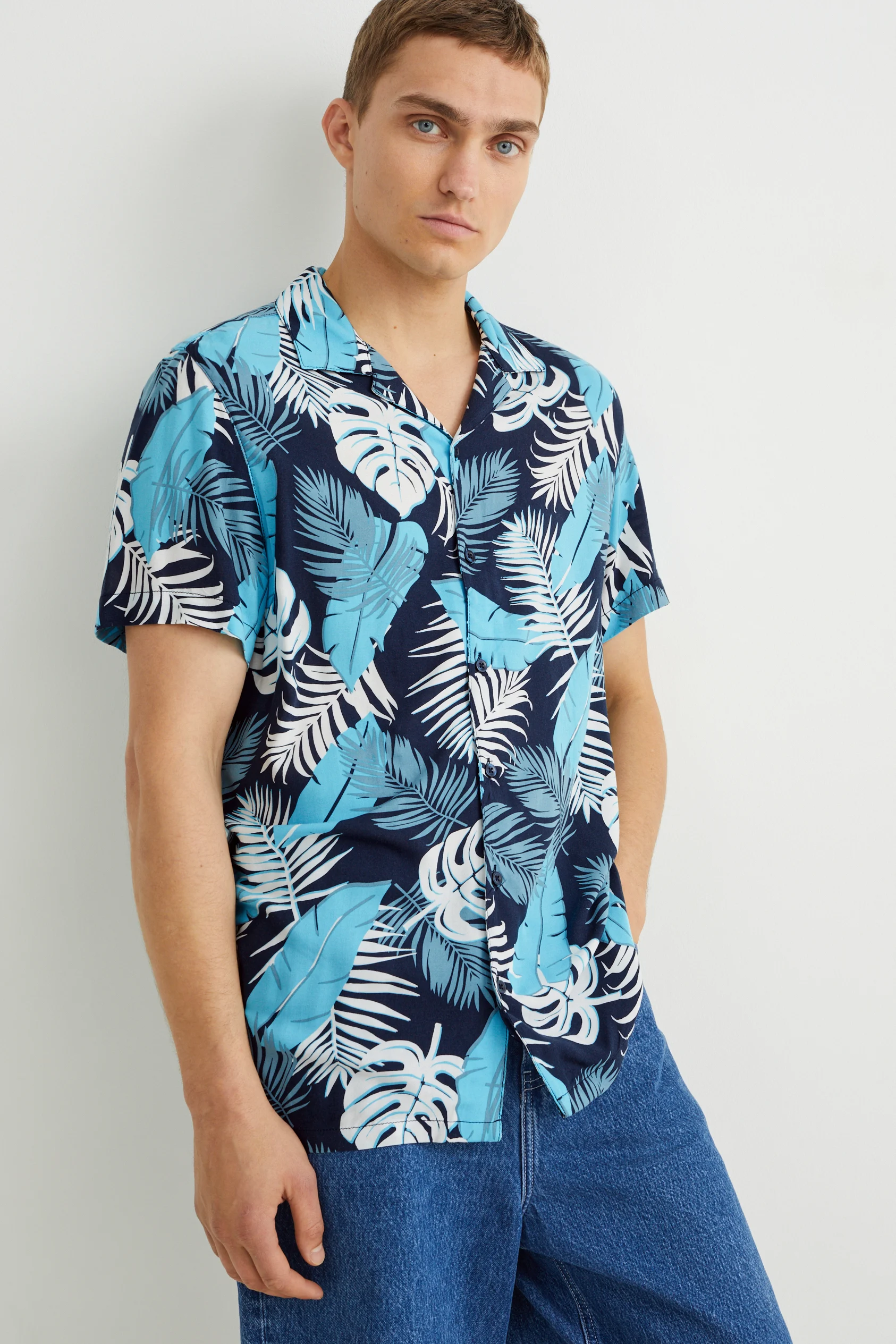 Shirt - slim fit - lapel collar