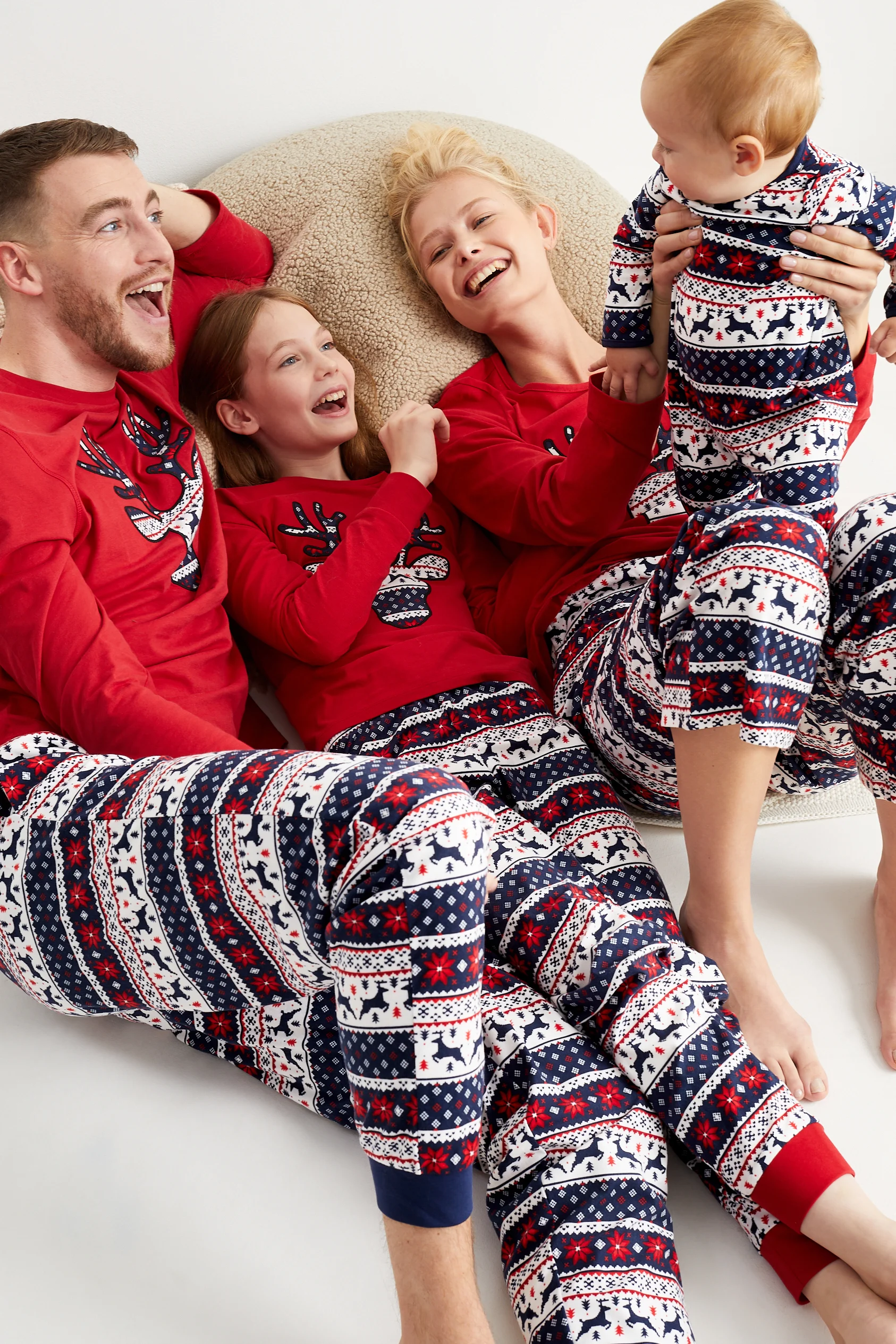 Reindeer - baby Christmas sleepsuit - patterned