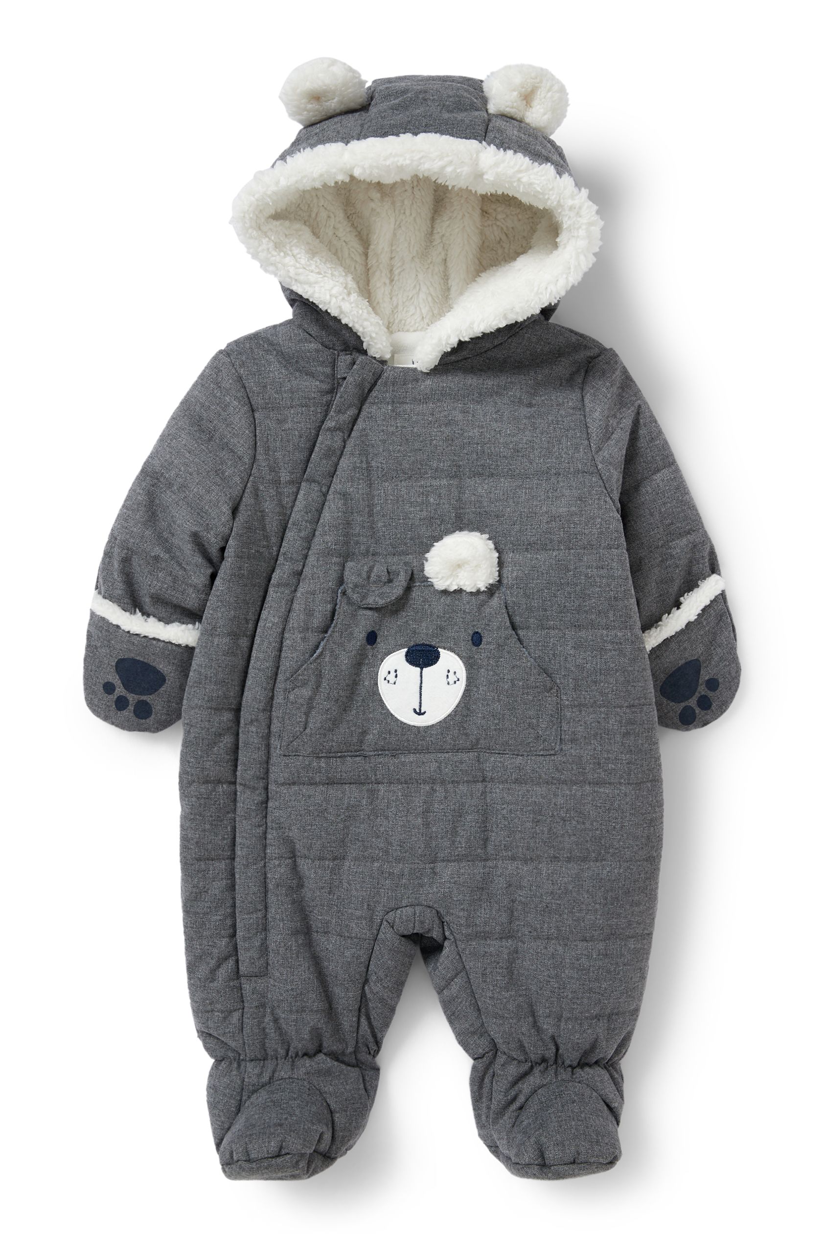 Baby snowsuit with hood