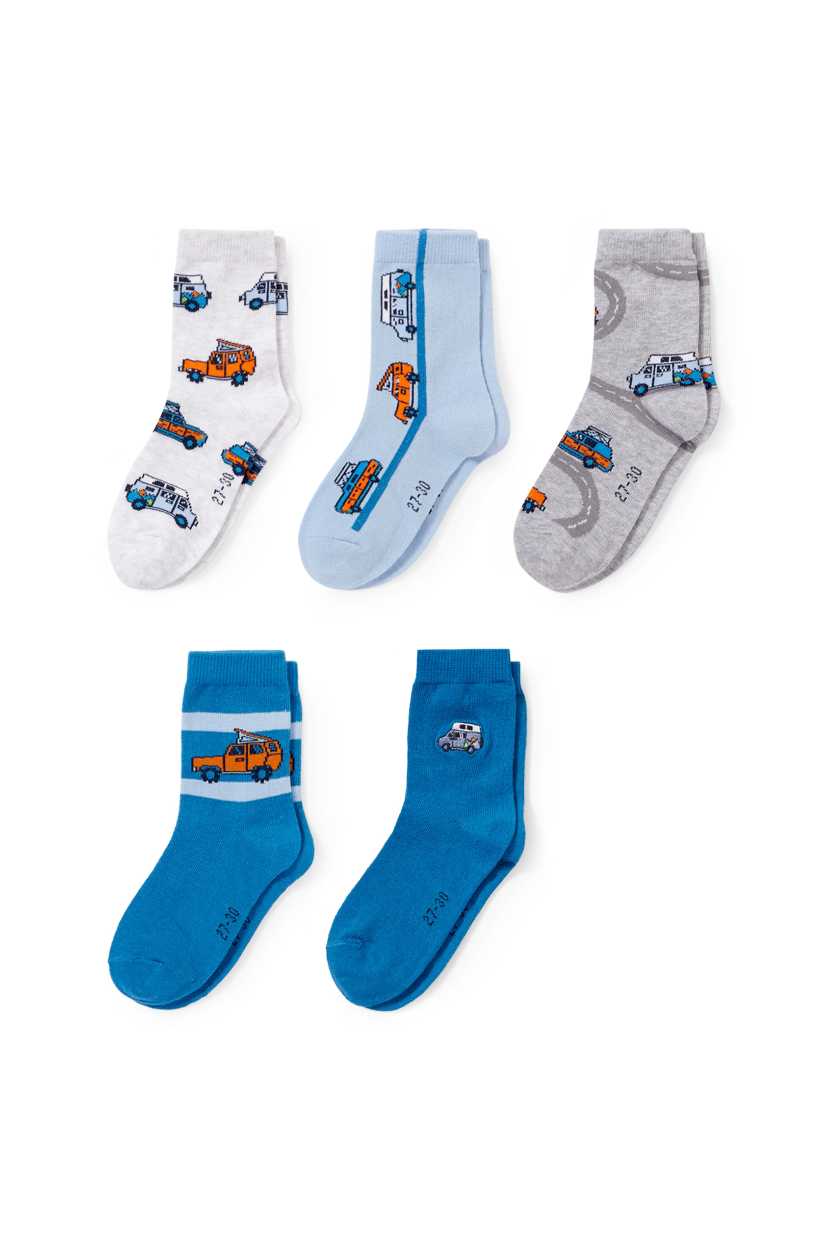 Multipack of 5 - cars - socks with motif