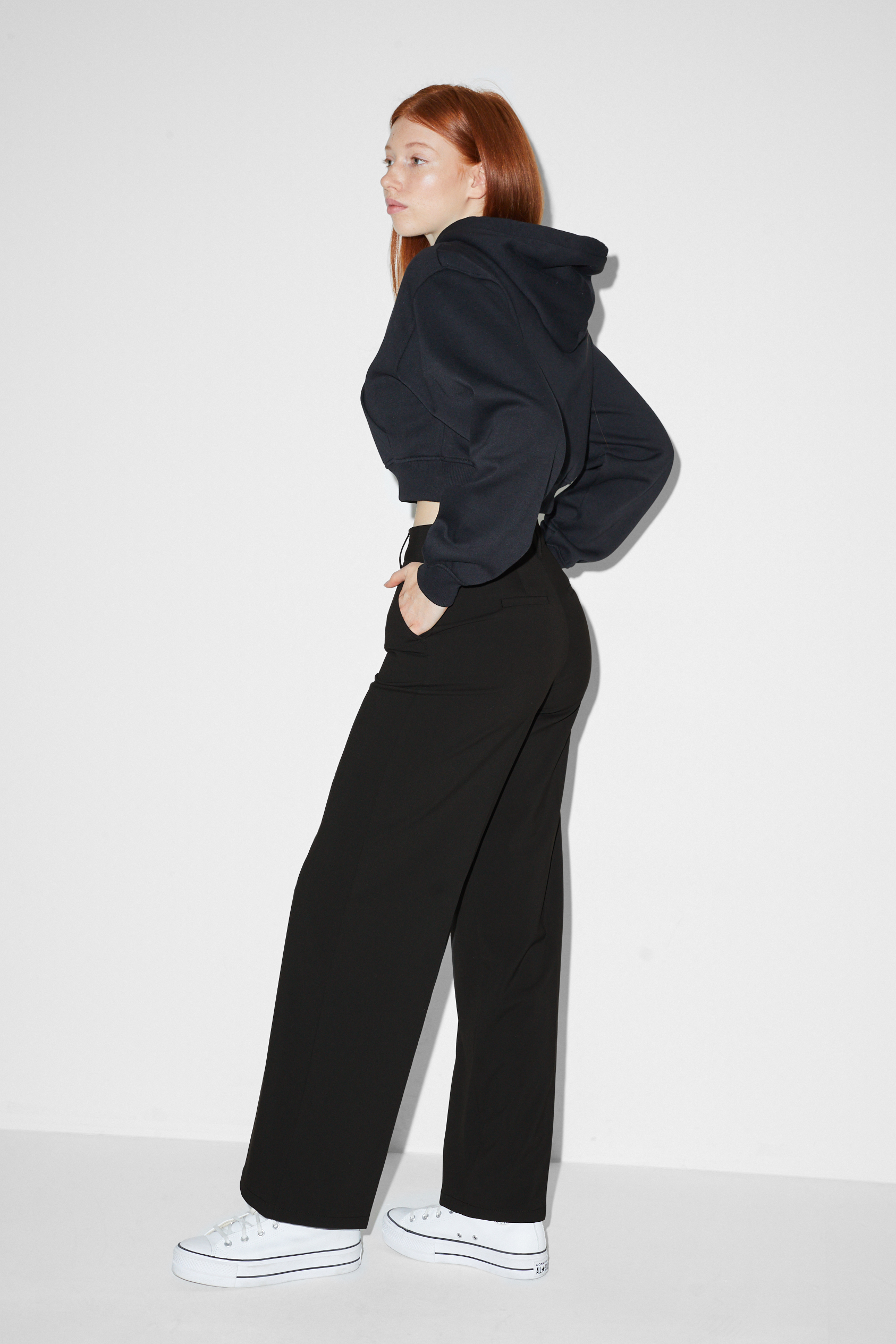 CLOCKHOUSE - cloth trousers - mid-rise waist - straight fit