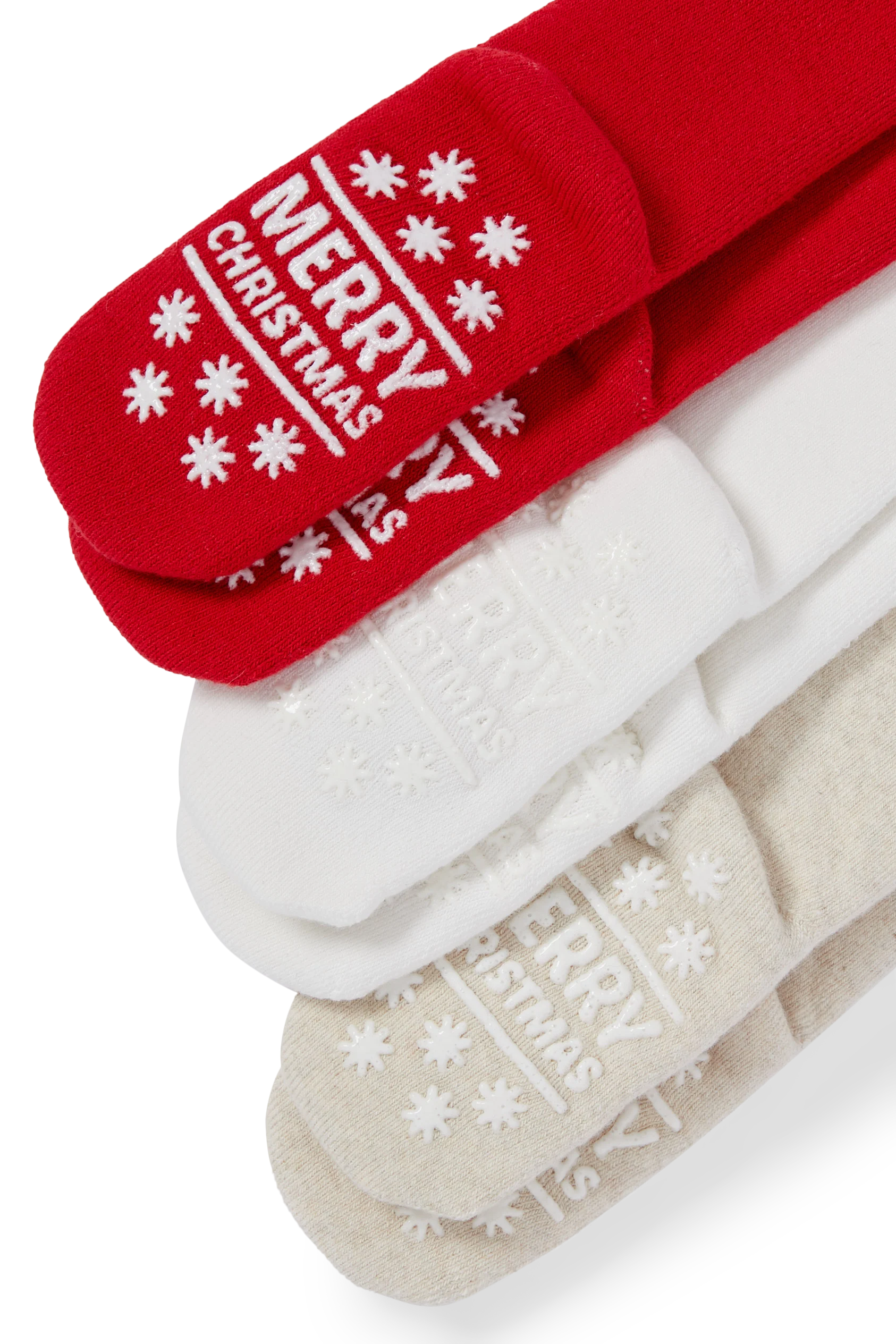 Multipack of 3 - baby Christmas non-slip socks