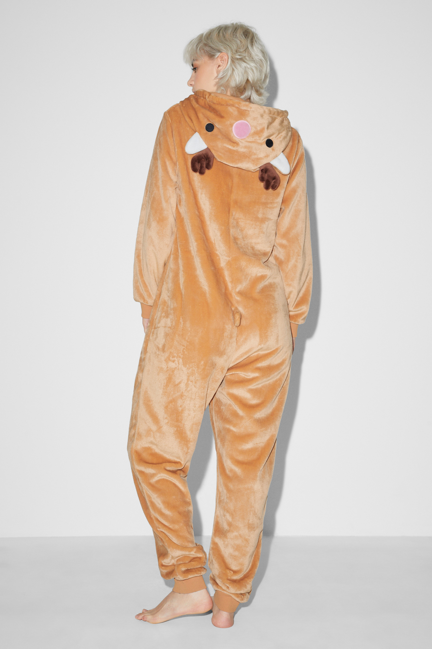 CLOCKHOUSE - Christmas fleece onesie with hood