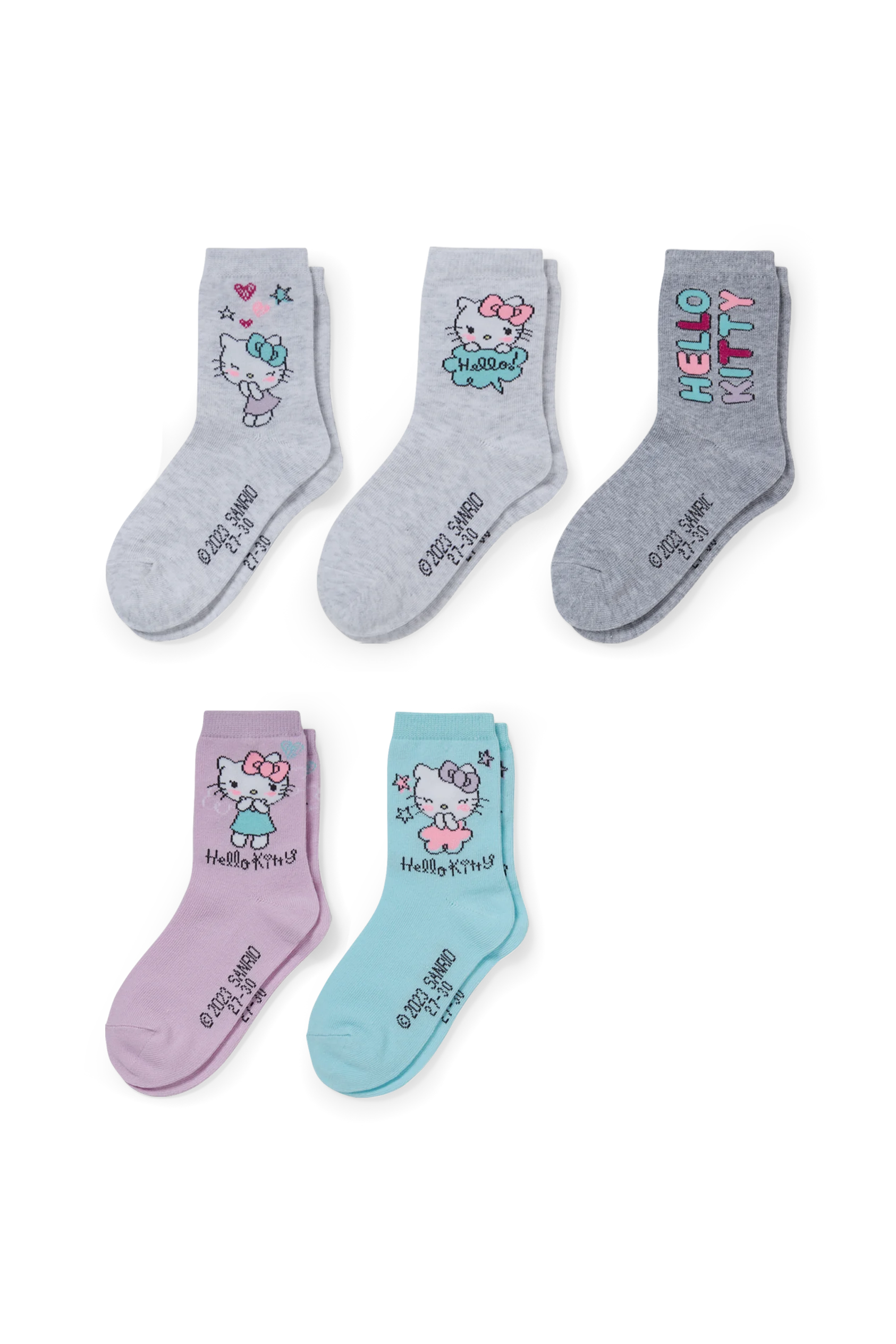 Multipack of 5 - Hello Kitty - socks with motif