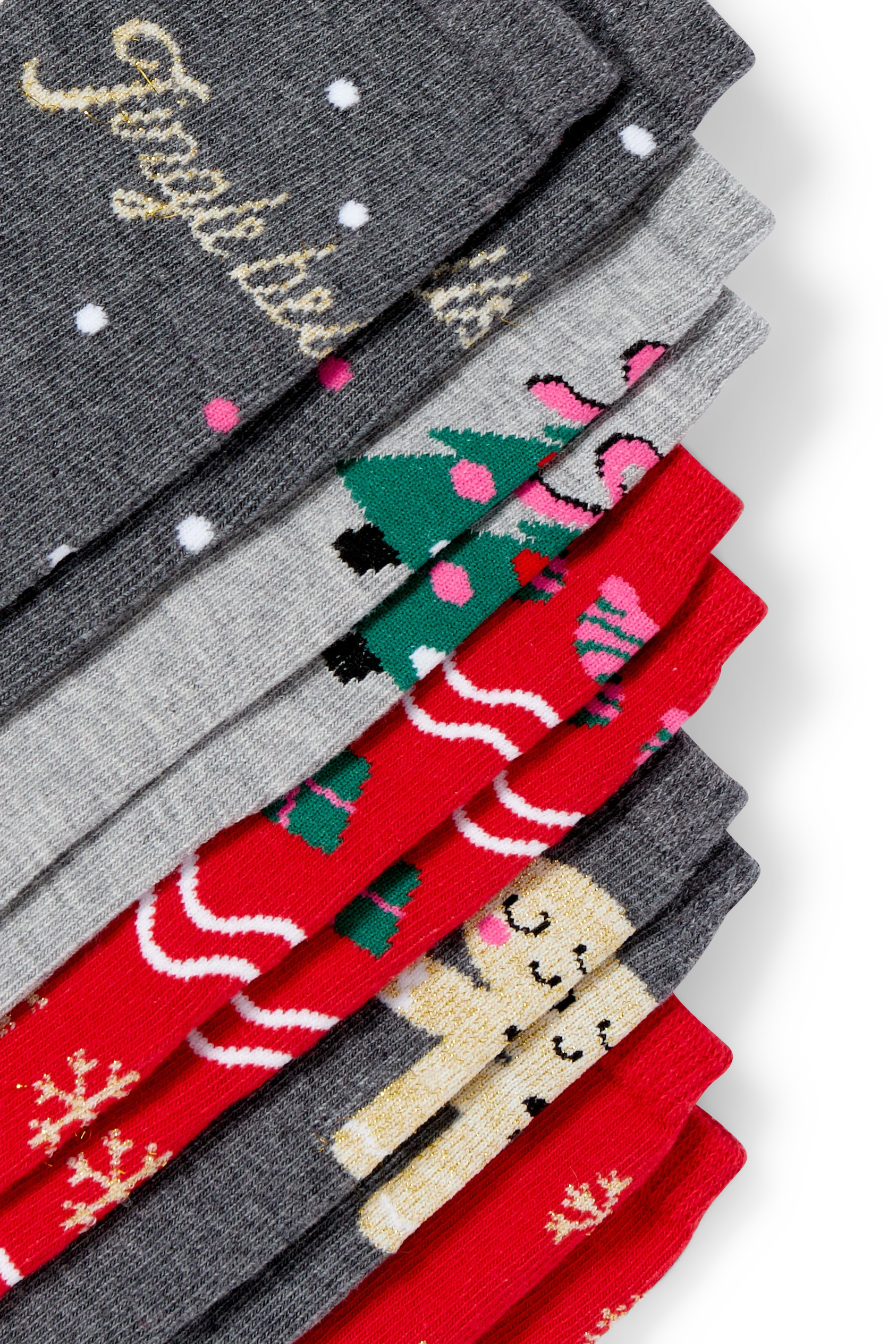 Multipack of 5 - Christmas socks with motif