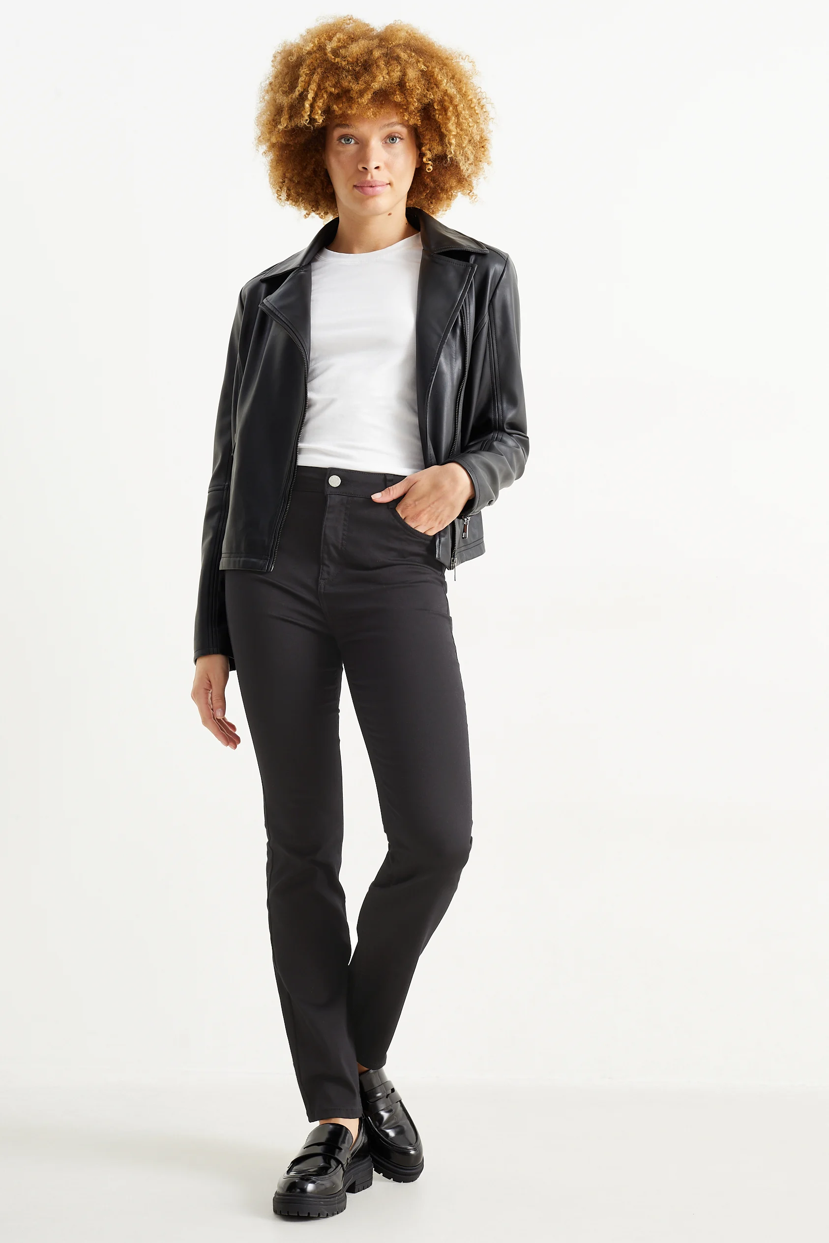 Trousers - high waist - slim fit