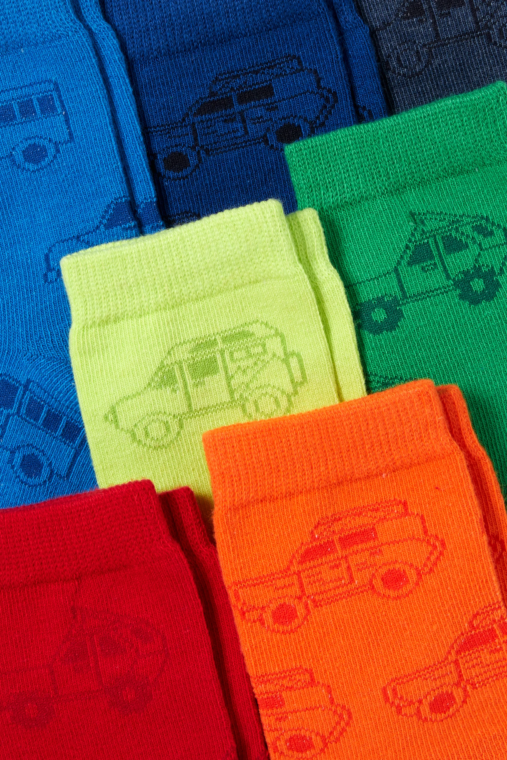 Multipack of 7 - cars - socks with motif