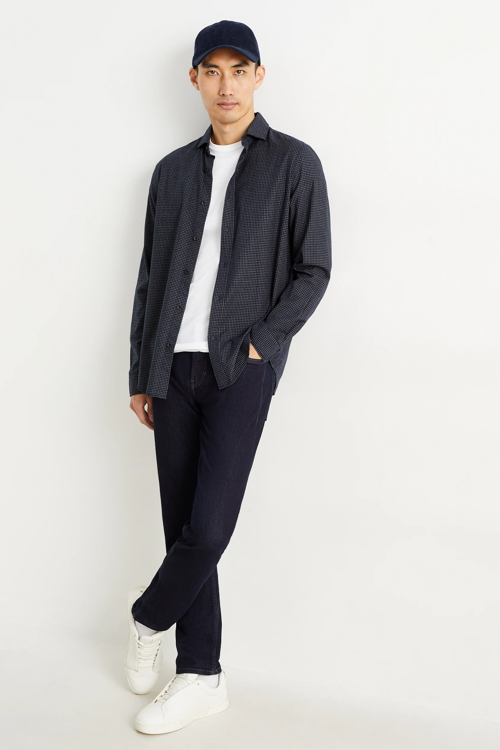 Shirt - regular fit - cutaway collar - check