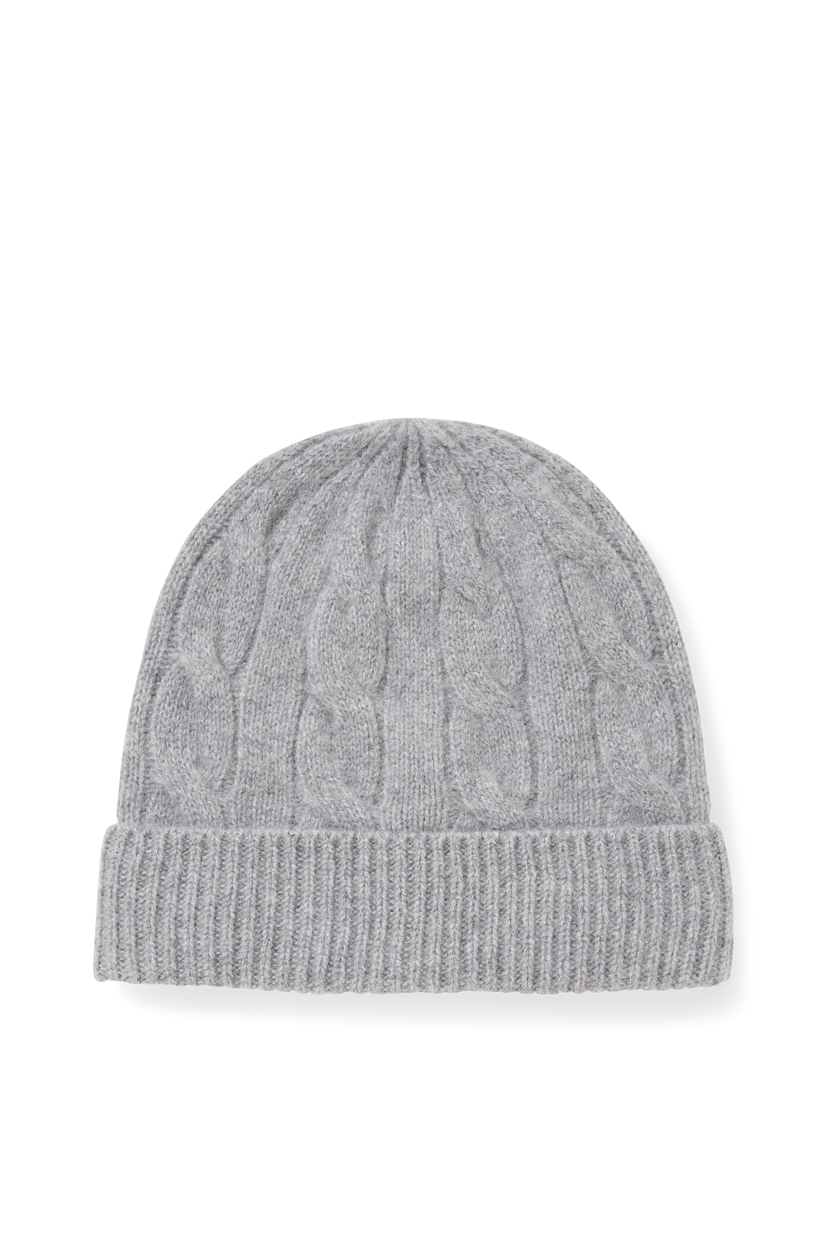 Knitted cashmere hat - cable knit pattern